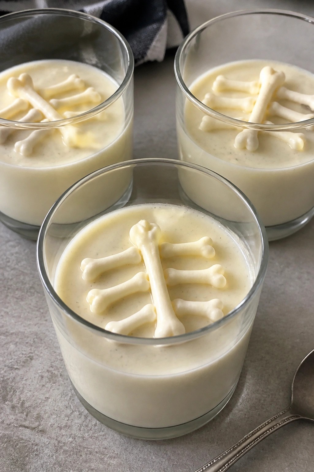 Skeleton Bone Vanilla Panna Cotta Pots