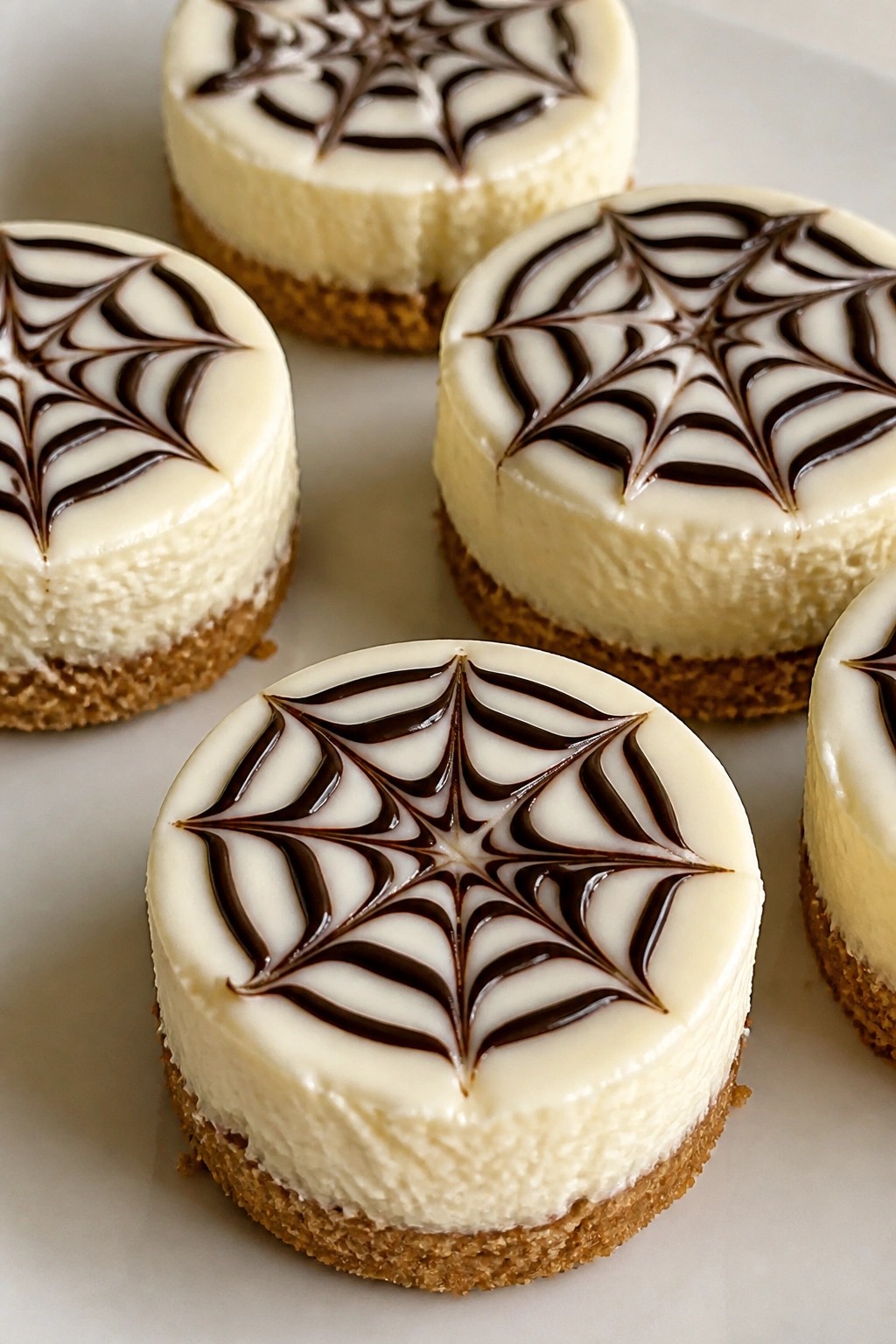 Spiderweb Swirl Cheesecake Bites