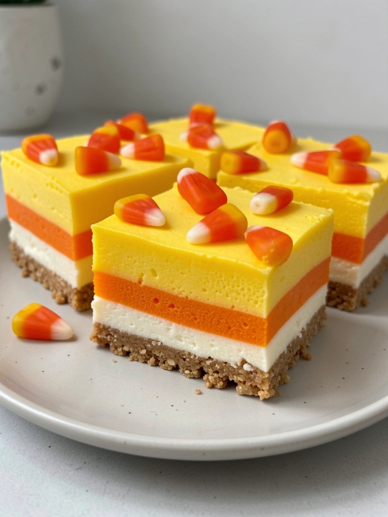 Candy Corn Cheesecake Bars