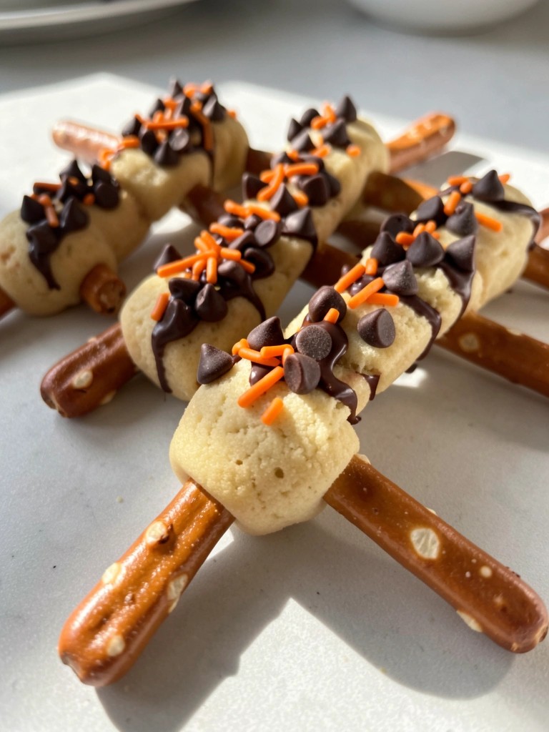 Witch's Broomstick Pretzel Cookies
