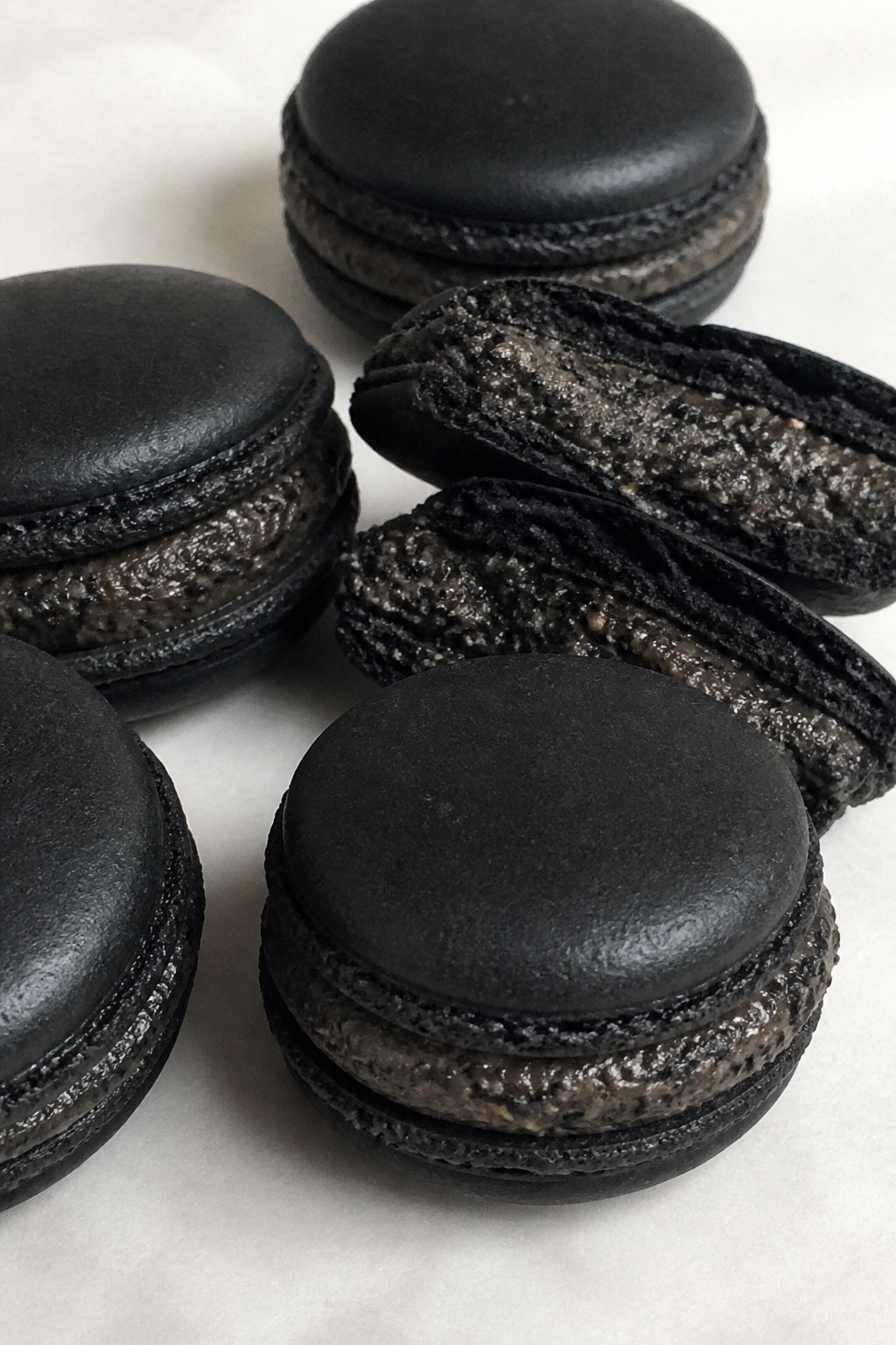 Poison Apple Black Sesame Macarons