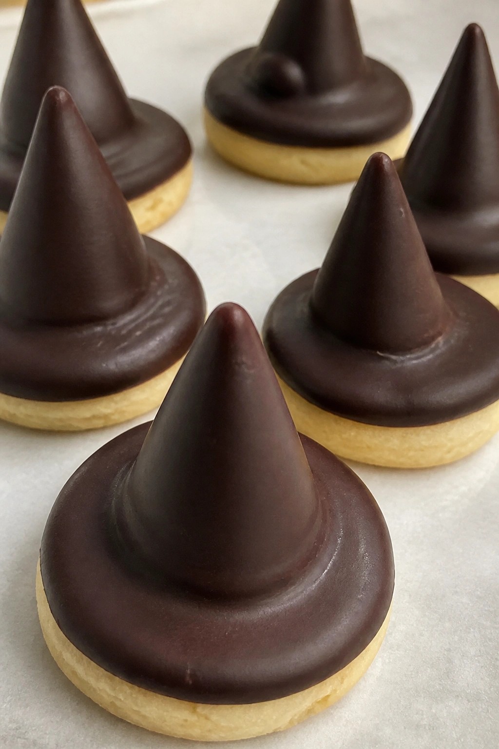 Witch Hat Chocolate-Dipped Shortbread Cookies