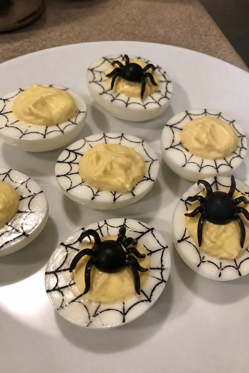 Spiderweb Deviled Eggs