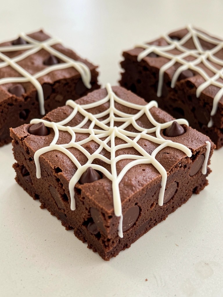 Spiderweb Fudge Brownies