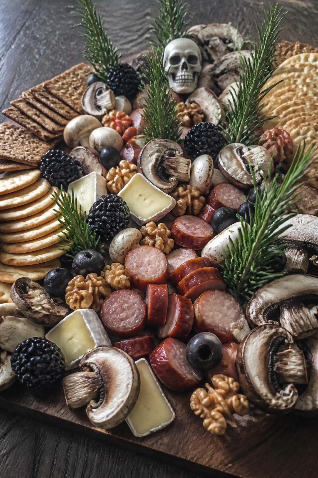Spooky Forest Mushroom and Sausage Board