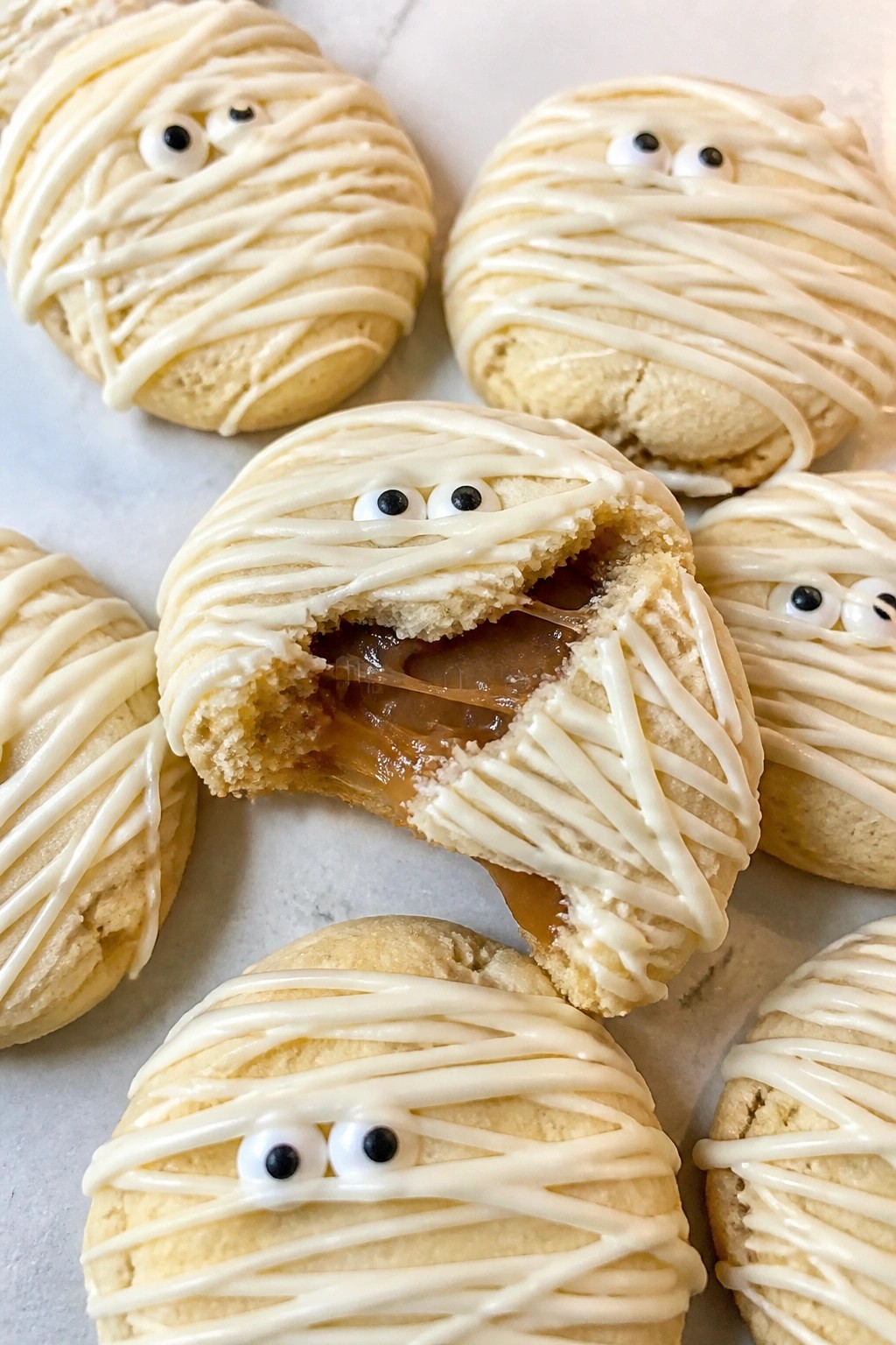 Mummy Caramel-Stuffed Sugar Cookies
