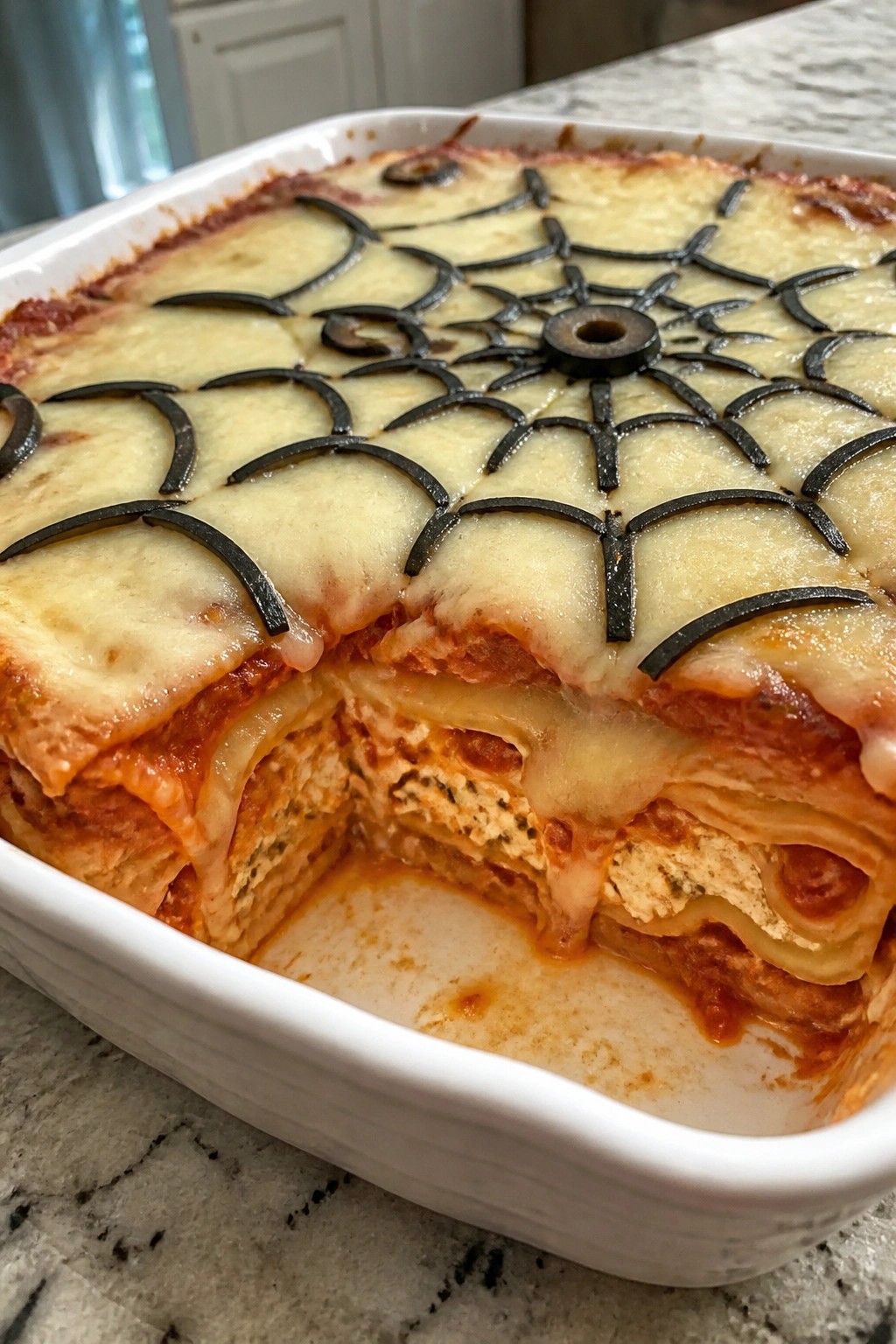 Spiderweb Lasagna with Ricotta and Mozzarella