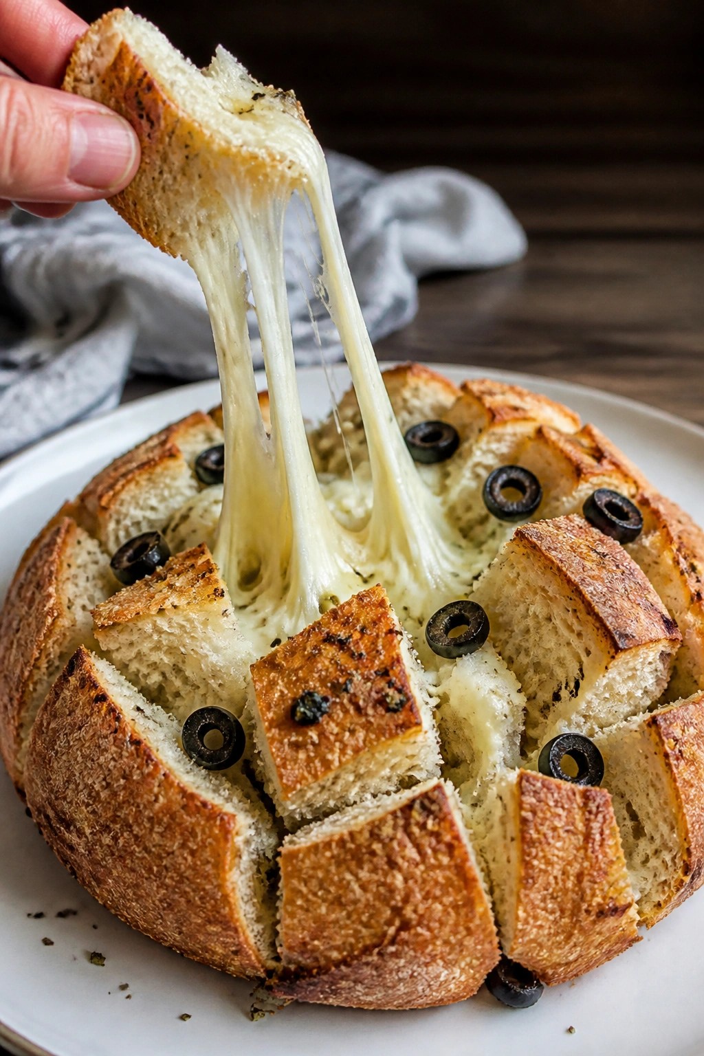 Ghostly Cheese Pull-Apart Bread