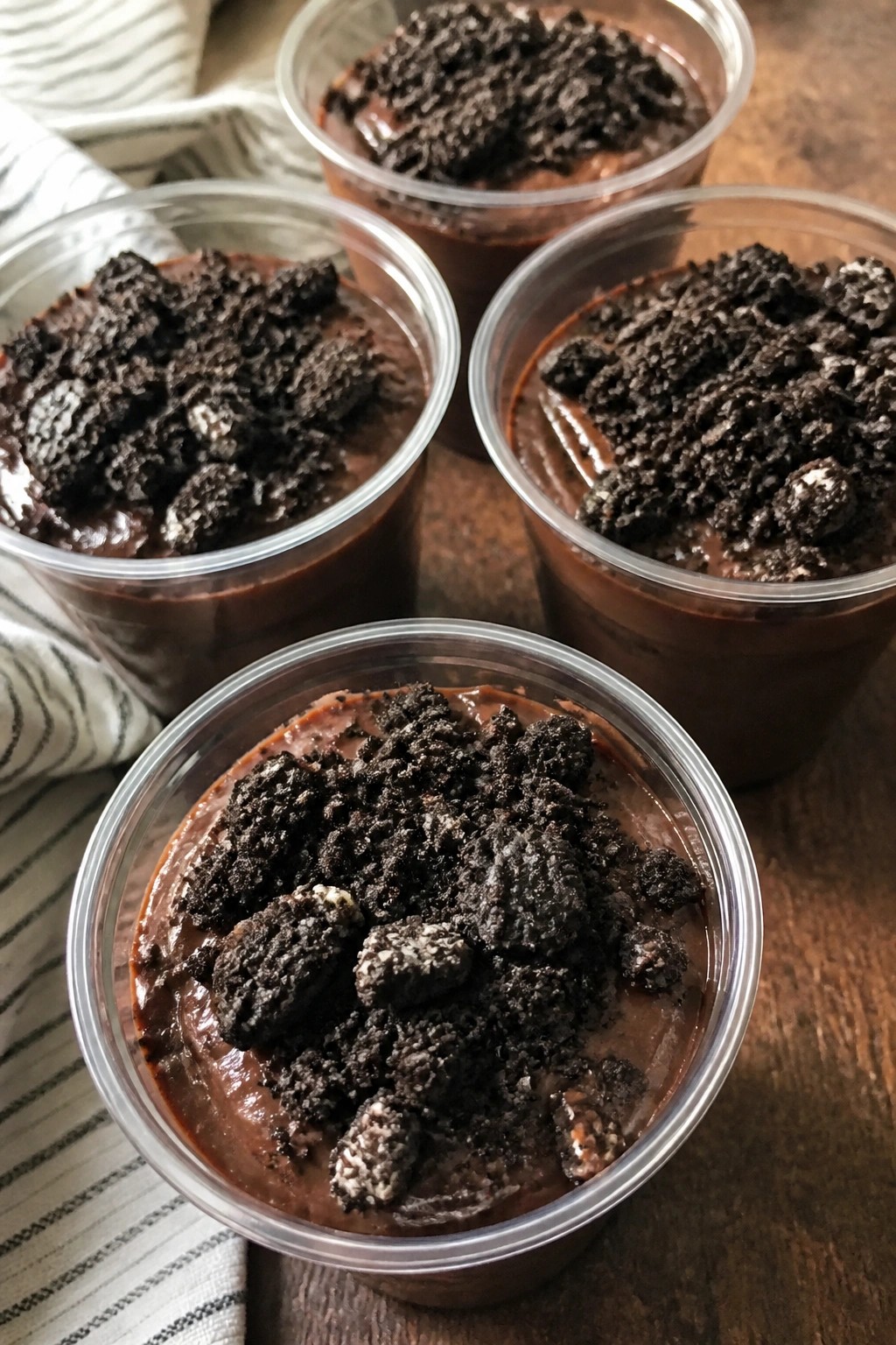 Graveyard Dirt Pudding Cups with Cookie Crumbs