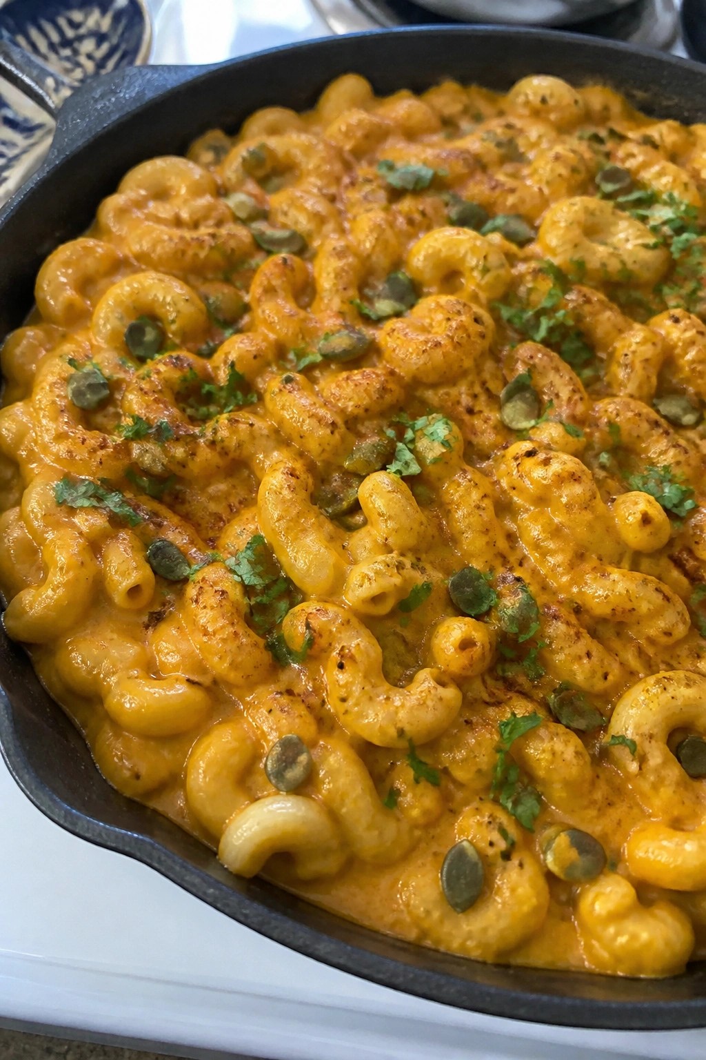 Pumpkin Patch Mac and Cheese Skillet