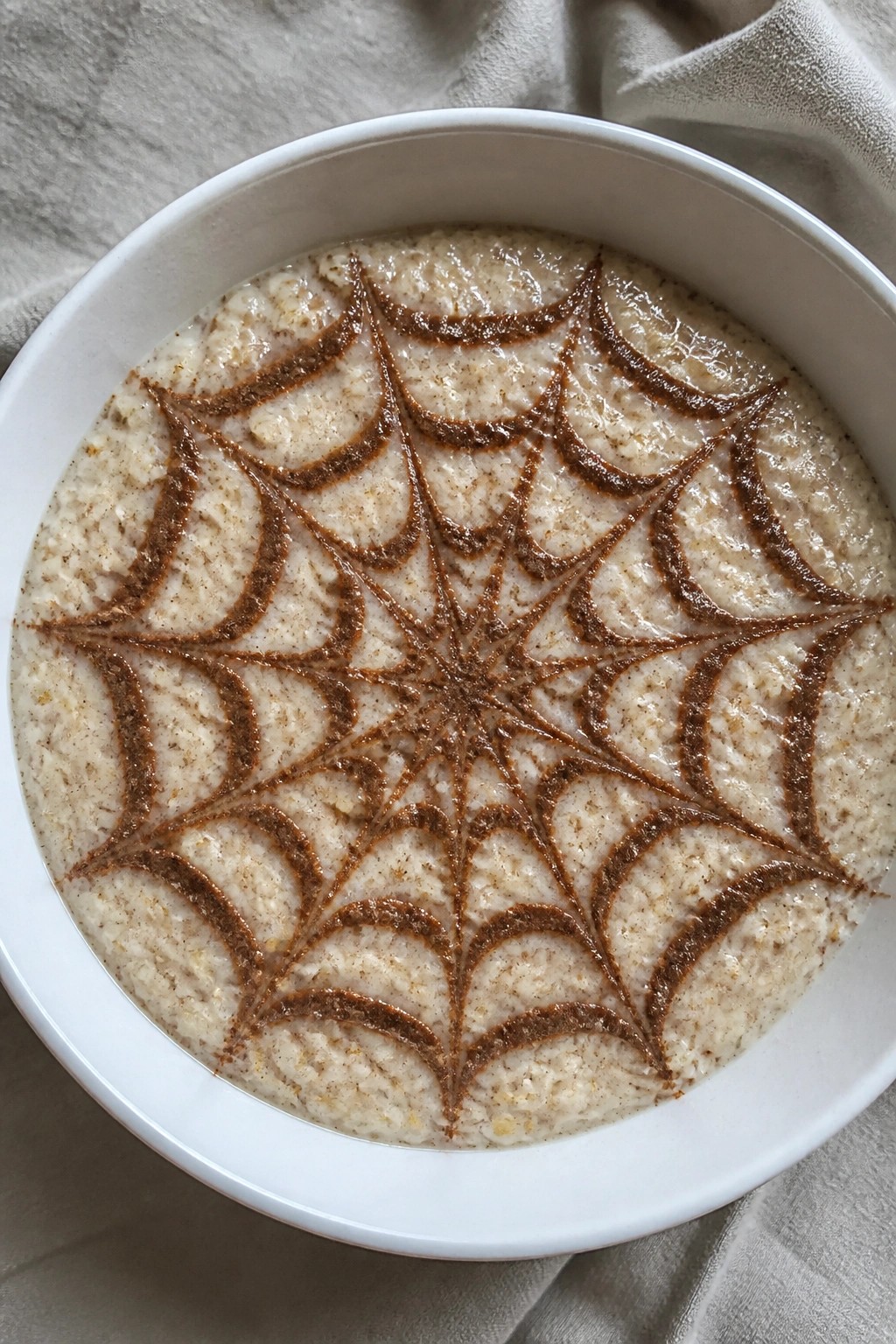 Spiderweb Cinnamon Oatmeal Bowls