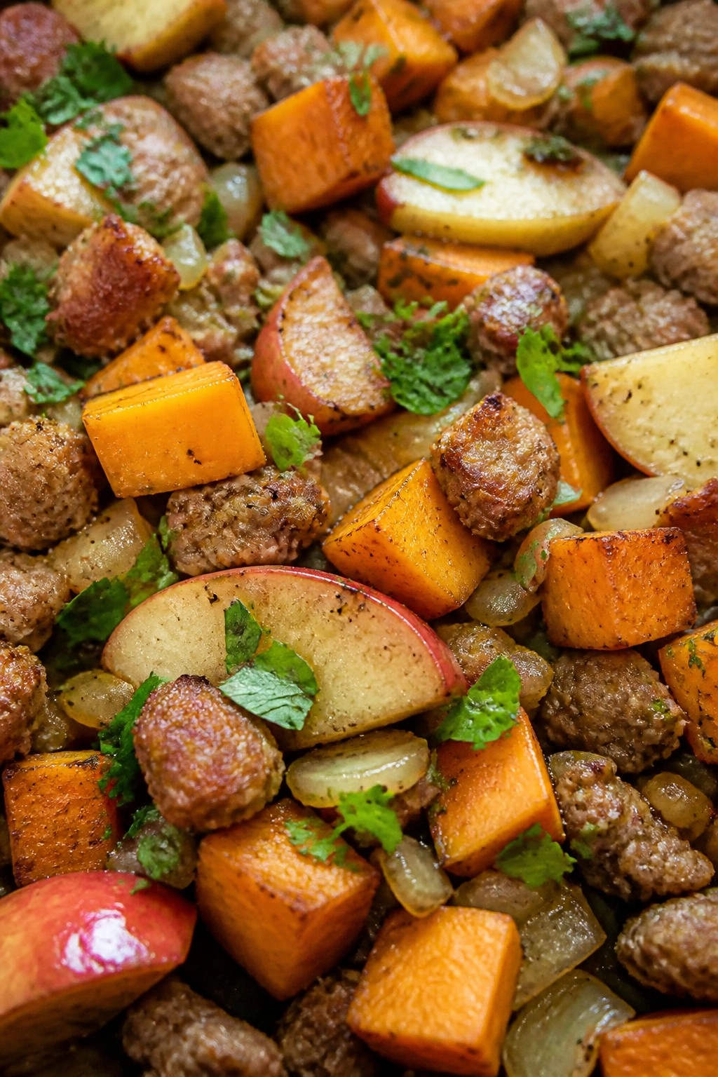 Monster Mash Sausage and Apple Skillet with Butternut Squash