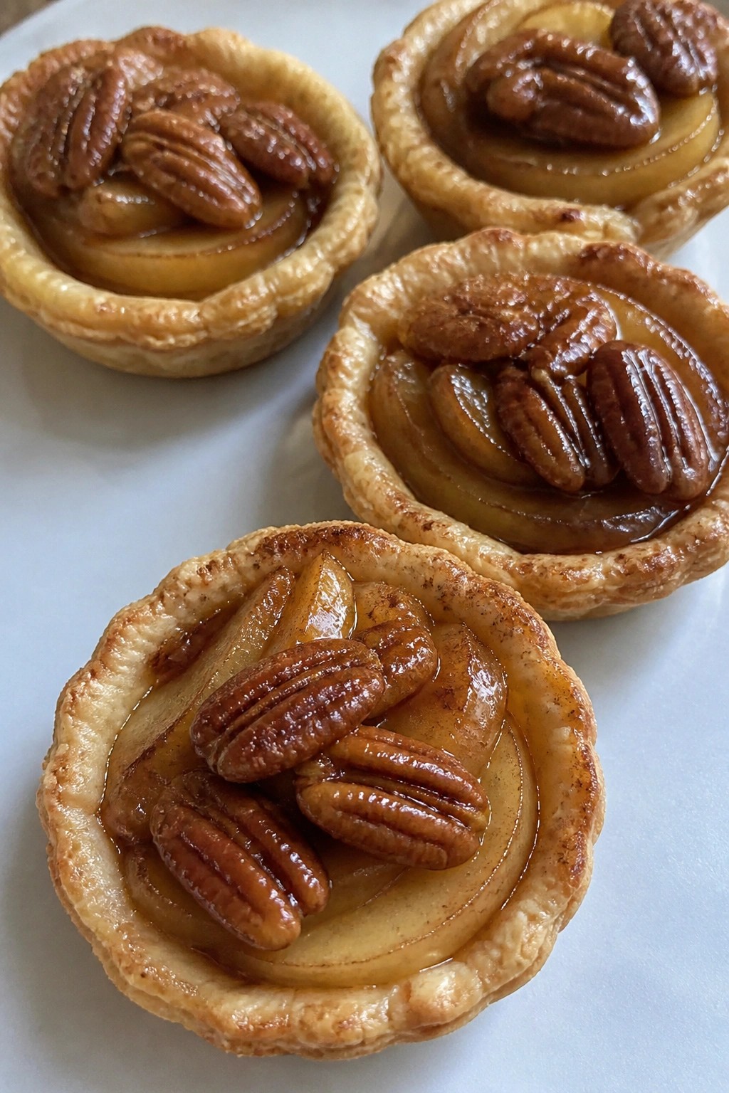 Bourbon Caramel Apple Tartlets with Candied Pecans