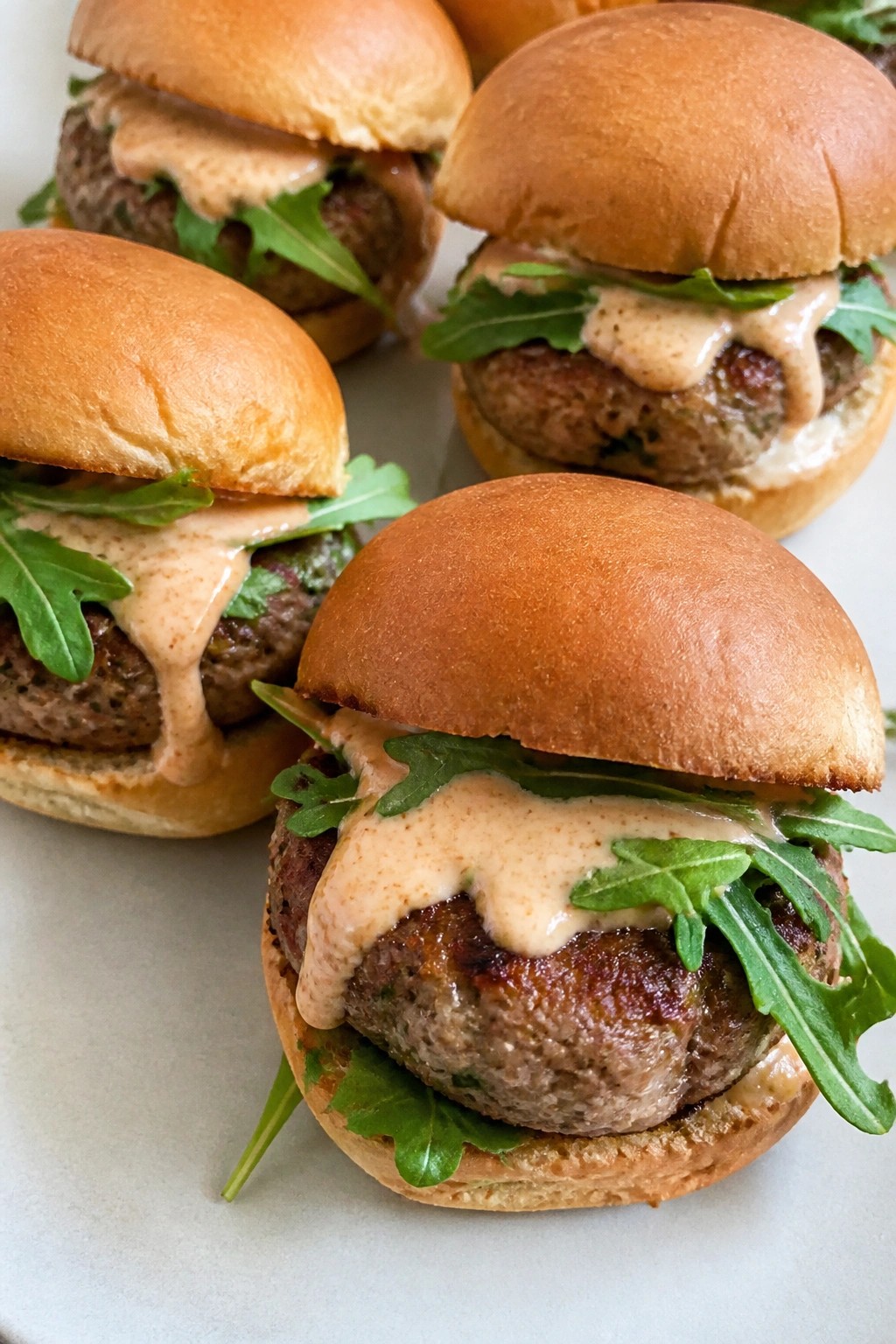 Spiced Lamb Kofta Sliders with Harissa Yogurt
