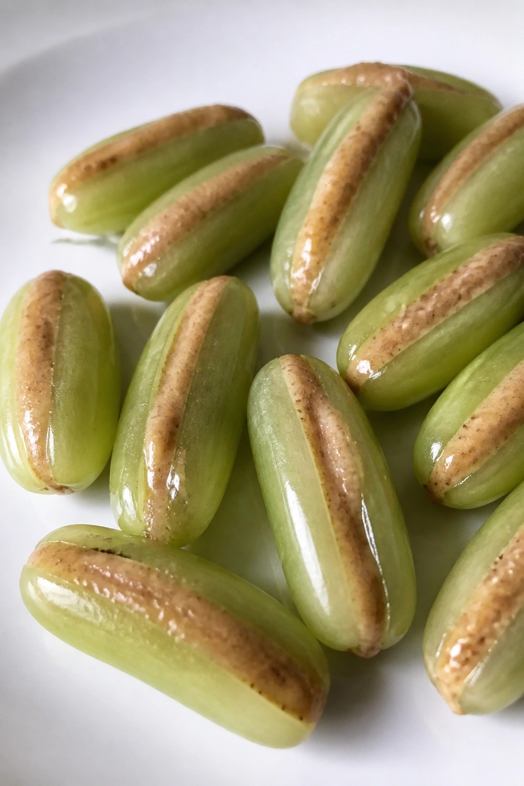 Witch Finger Grapes Stuffed with Almond Butter
