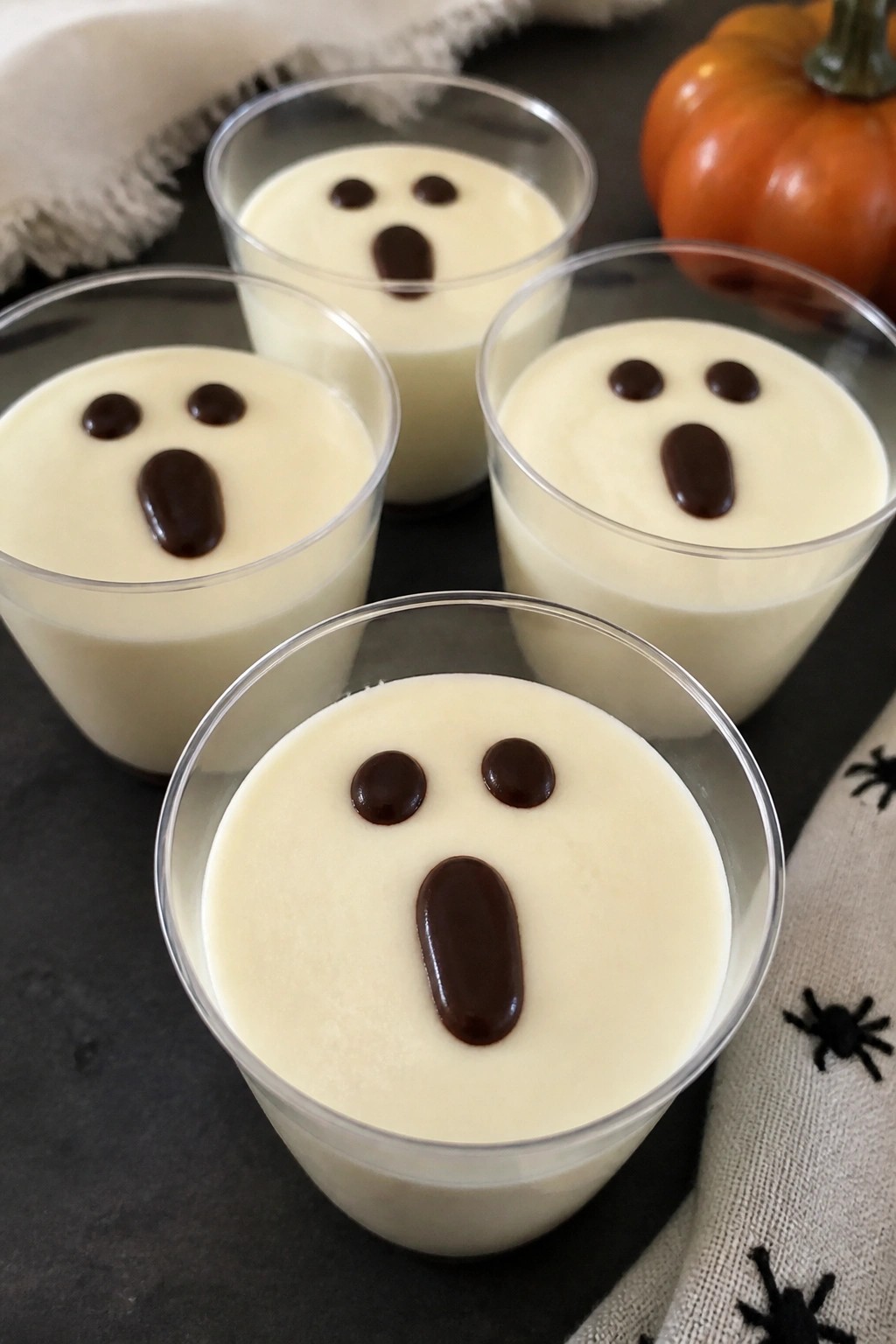 Ghostly White Chocolate Mousse Cups