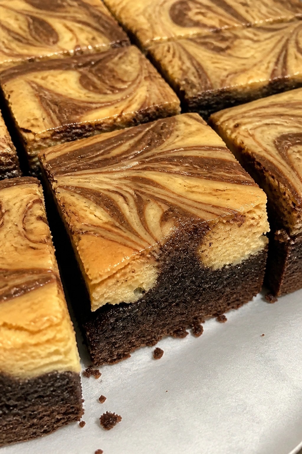 Pumpkin Cheesecake Brownies with Swirled Topping