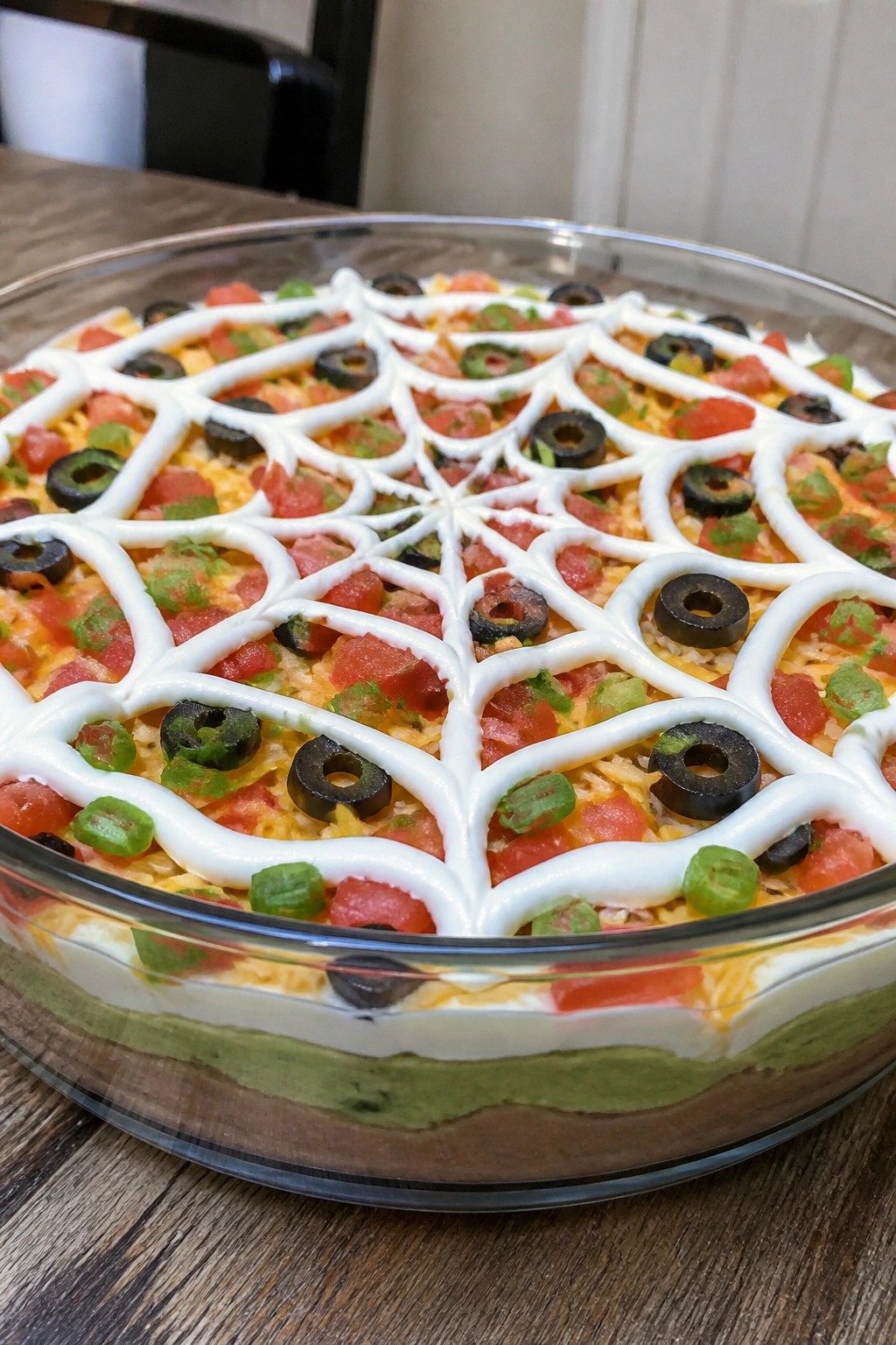 Spooky Spiderweb Seven-Layer Dip