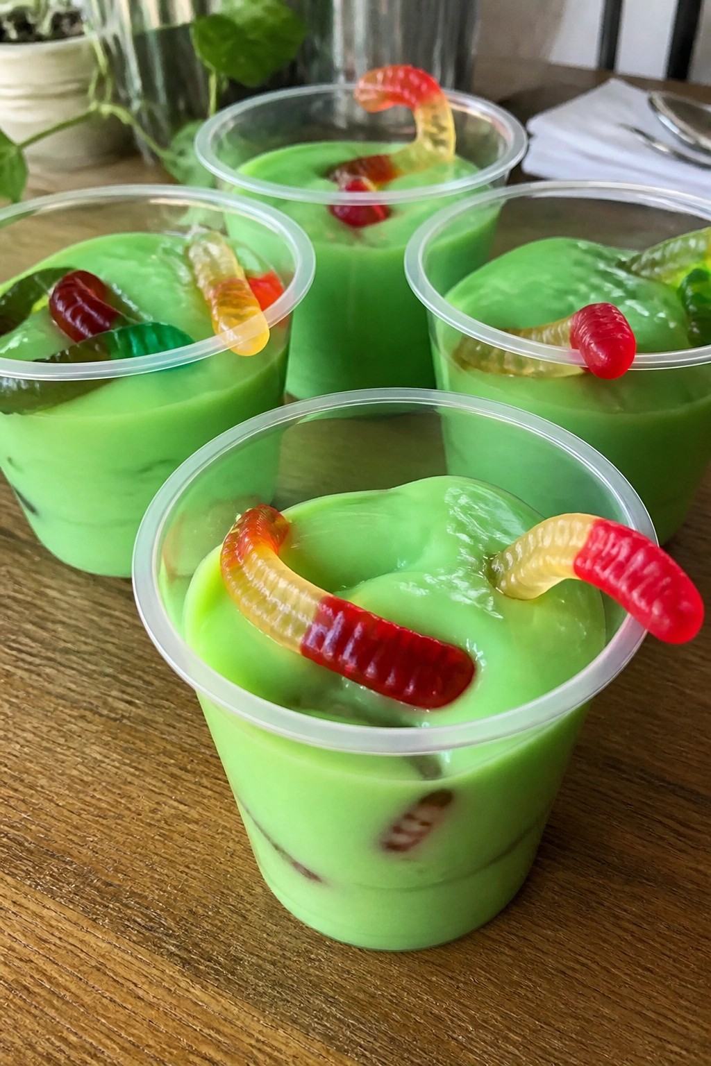 Green Slime Pudding Cups