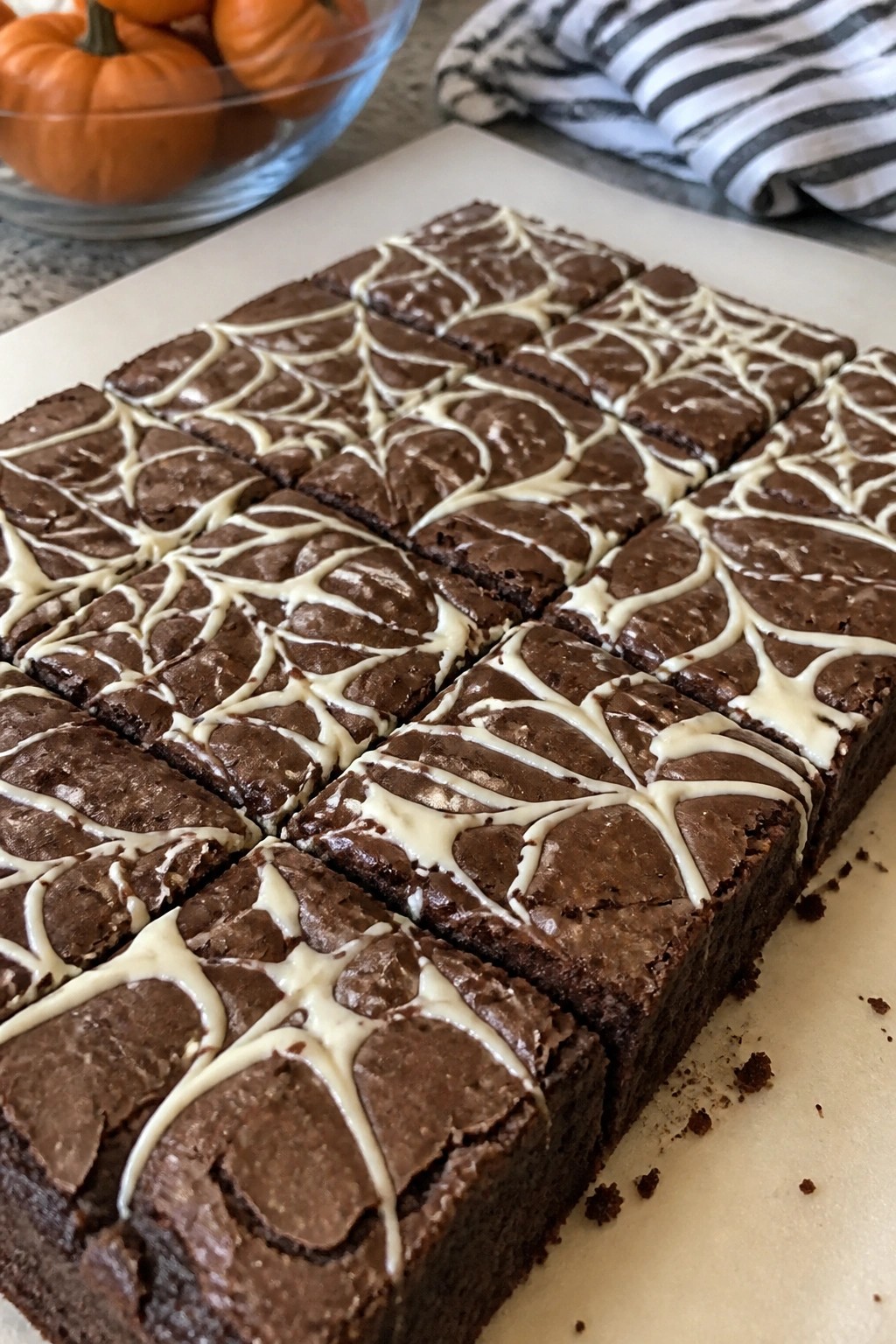 Spiderweb Chocolate Brownies