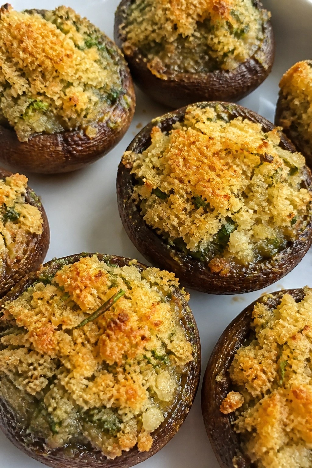 Garlic-Herb Stuffed Mushrooms with Breadcrumbs