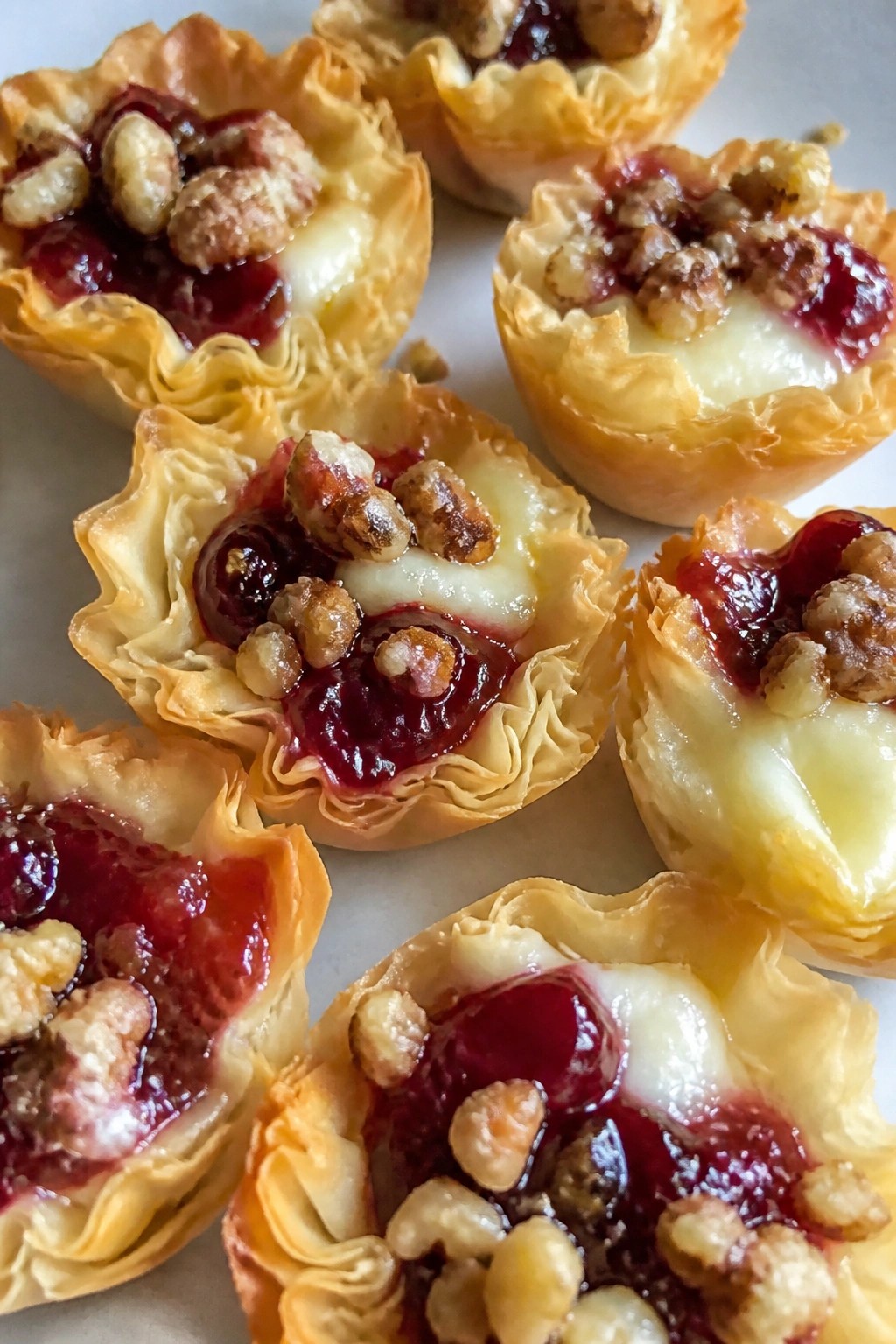 Mini Brie and Cranberry Phyllo Cups