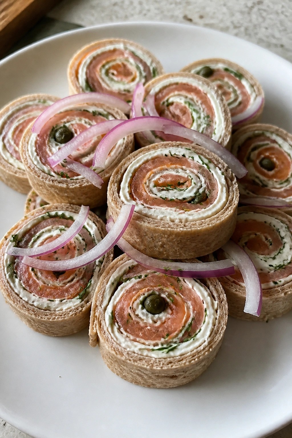 Smoked Salmon Pinwheels on Rye
