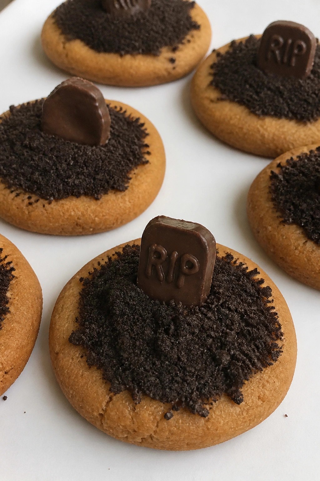 Brown Butter Graveyard Cookies with Crumbled Cookie Soil