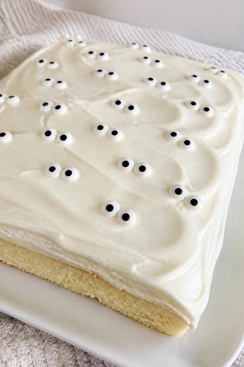 Ghostly White Chocolate Sheet Cake