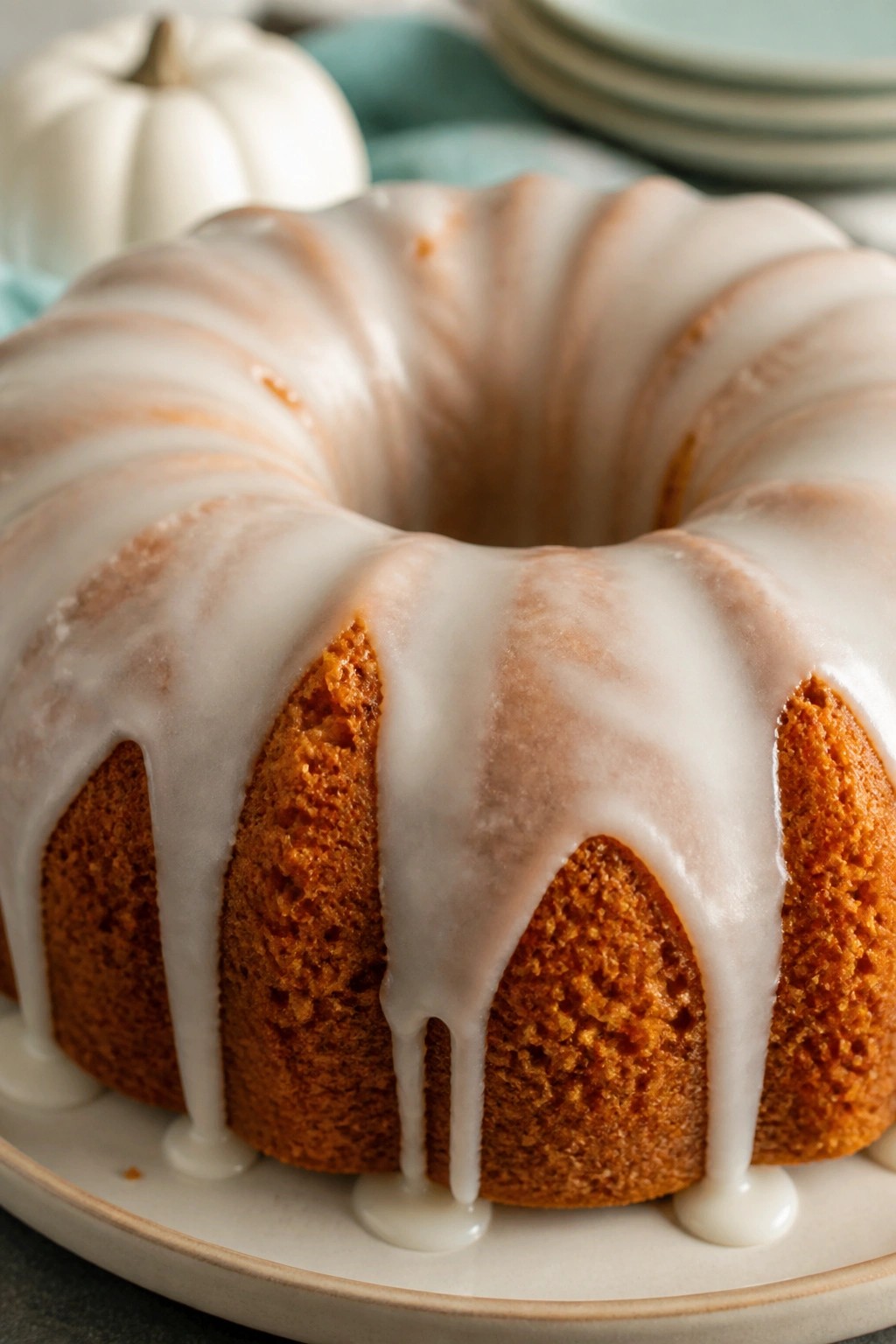 Pumpkin Patch Bundt Cake with Cream Cheese Glaze