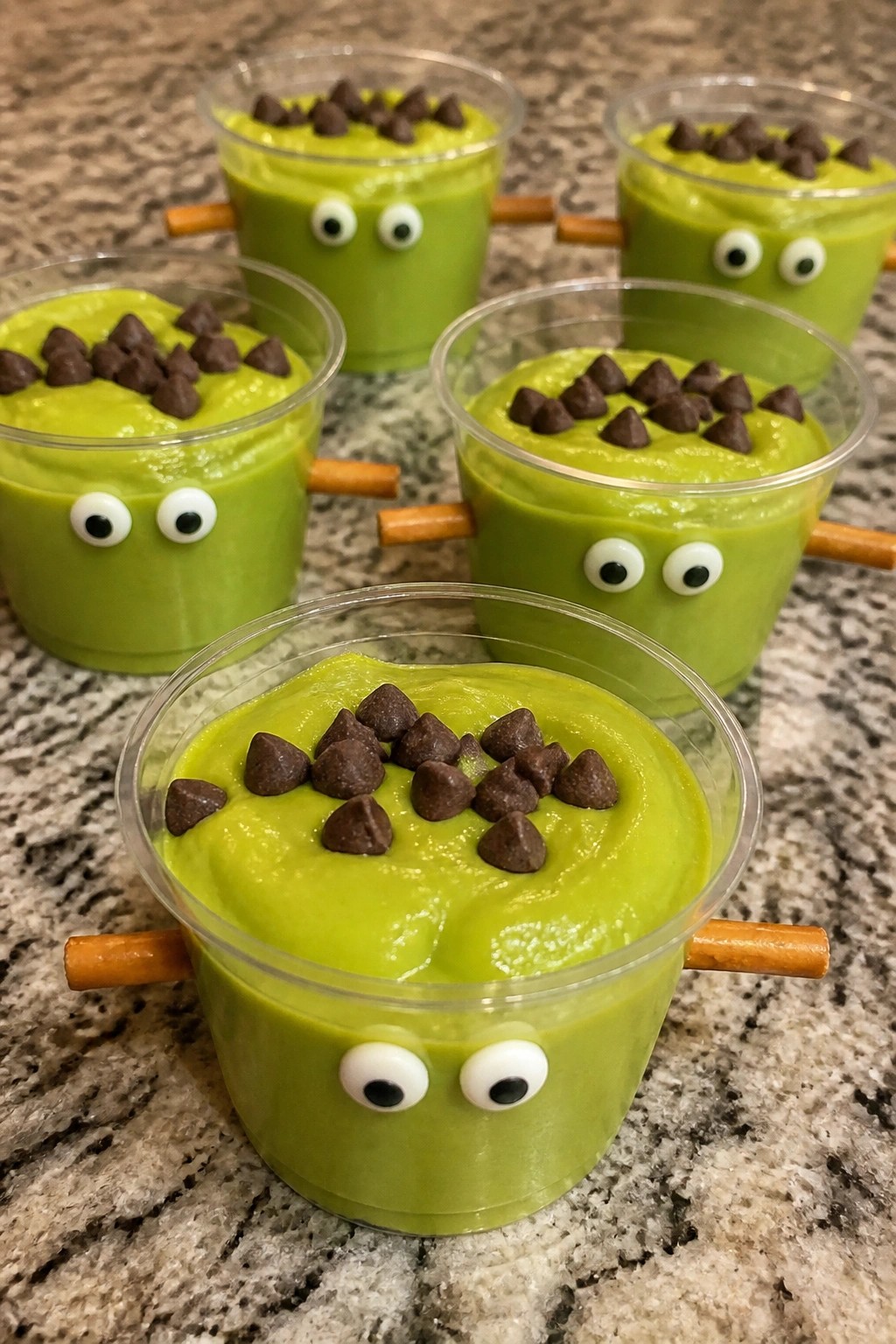 Frankenstein Avocado Pudding Cups
