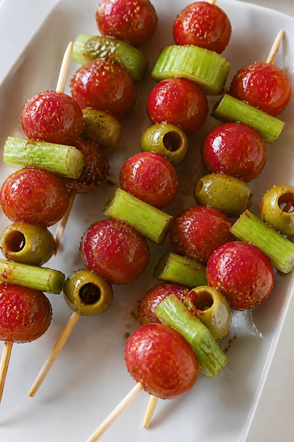 Bloody Mary Tomato Skewers