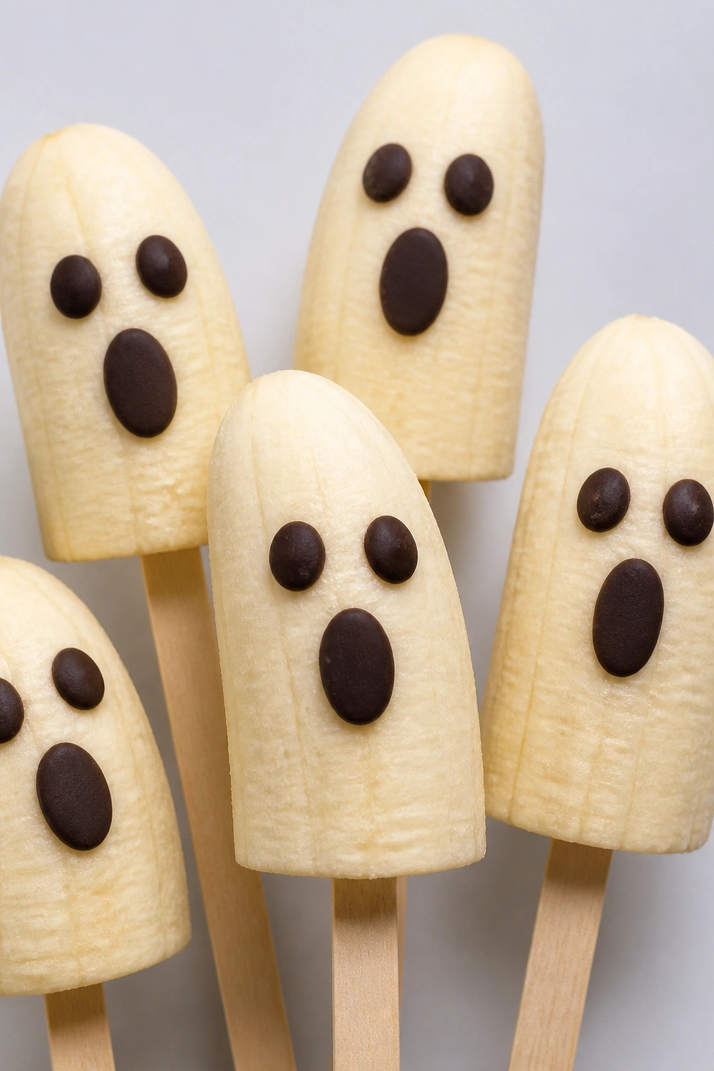 Banana Ghost Pops with Chocolate Eyes