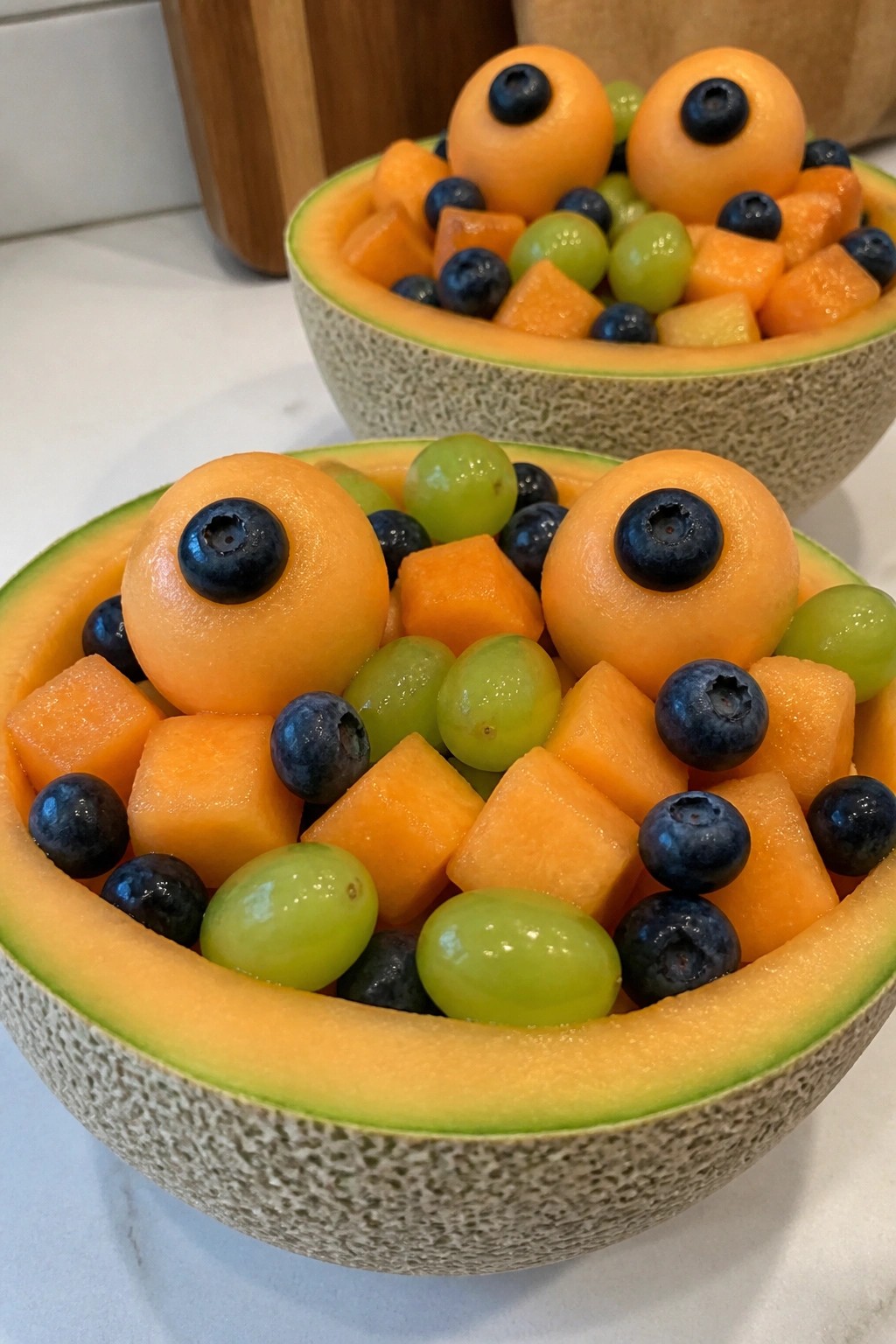 Cantaloupe Monster Eyeball Bowls
