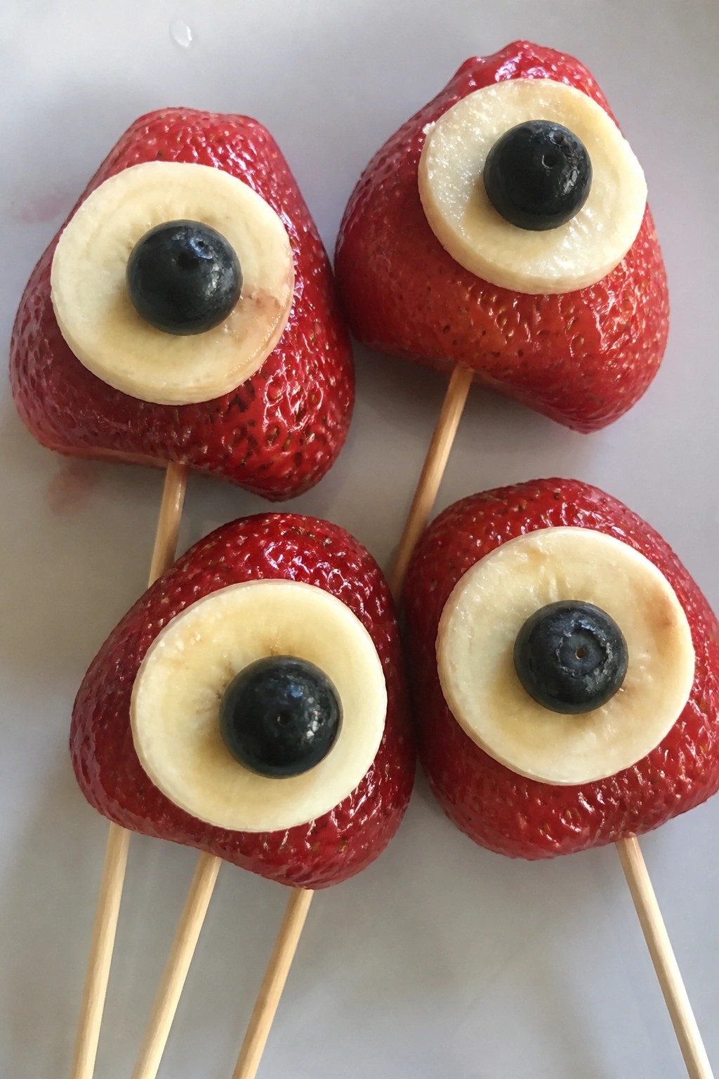 Spooky Strawberry Eyeball Skewers