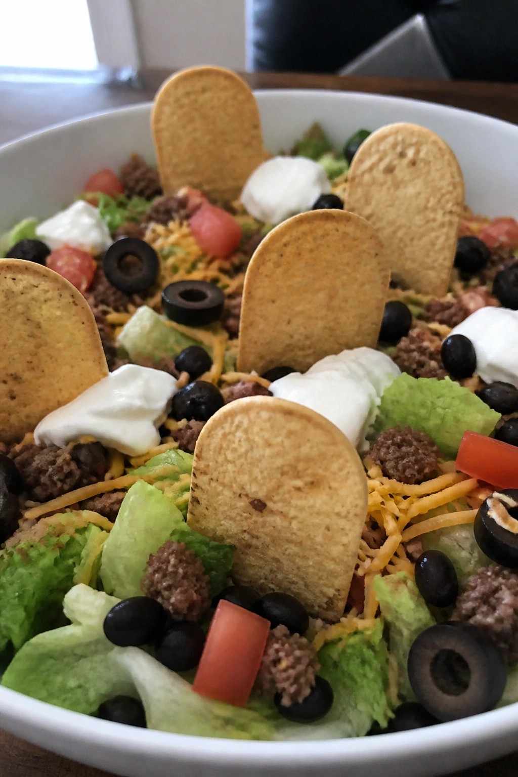 Graveyard Taco Salad with Tortilla Tombstones