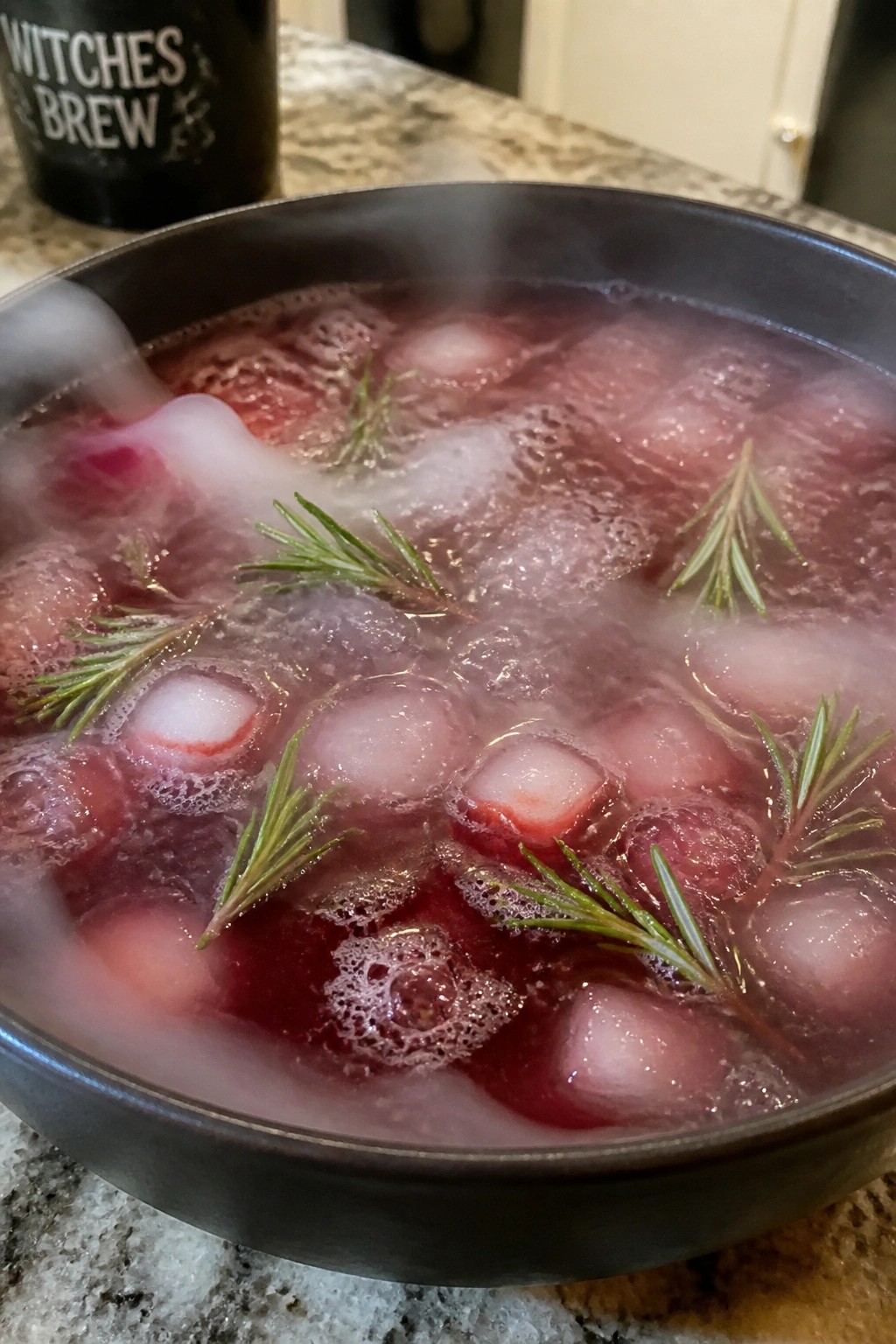 Witch's Cauldron Gin Punch with Dry Ice