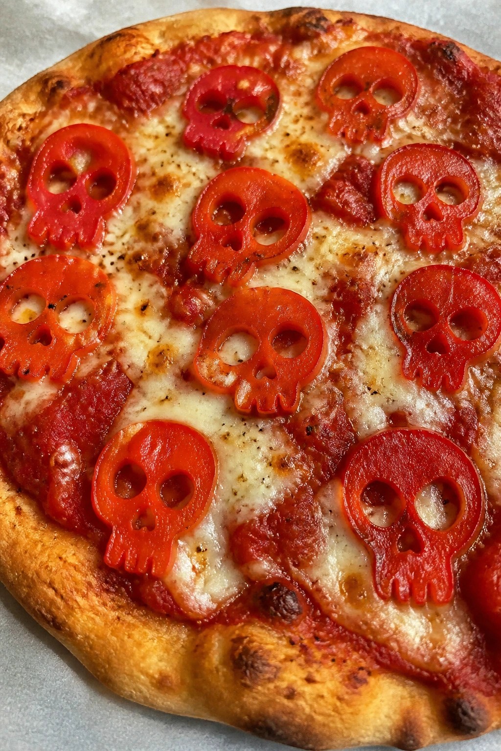 Bloody Skull Tomato and Red Pepper Pizza