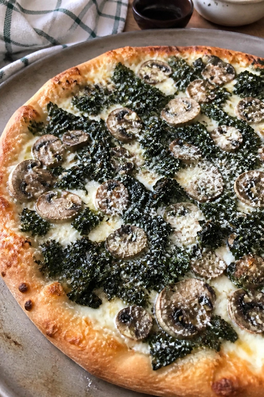 Witch's Cauldron Mushroom and Kale Pizza