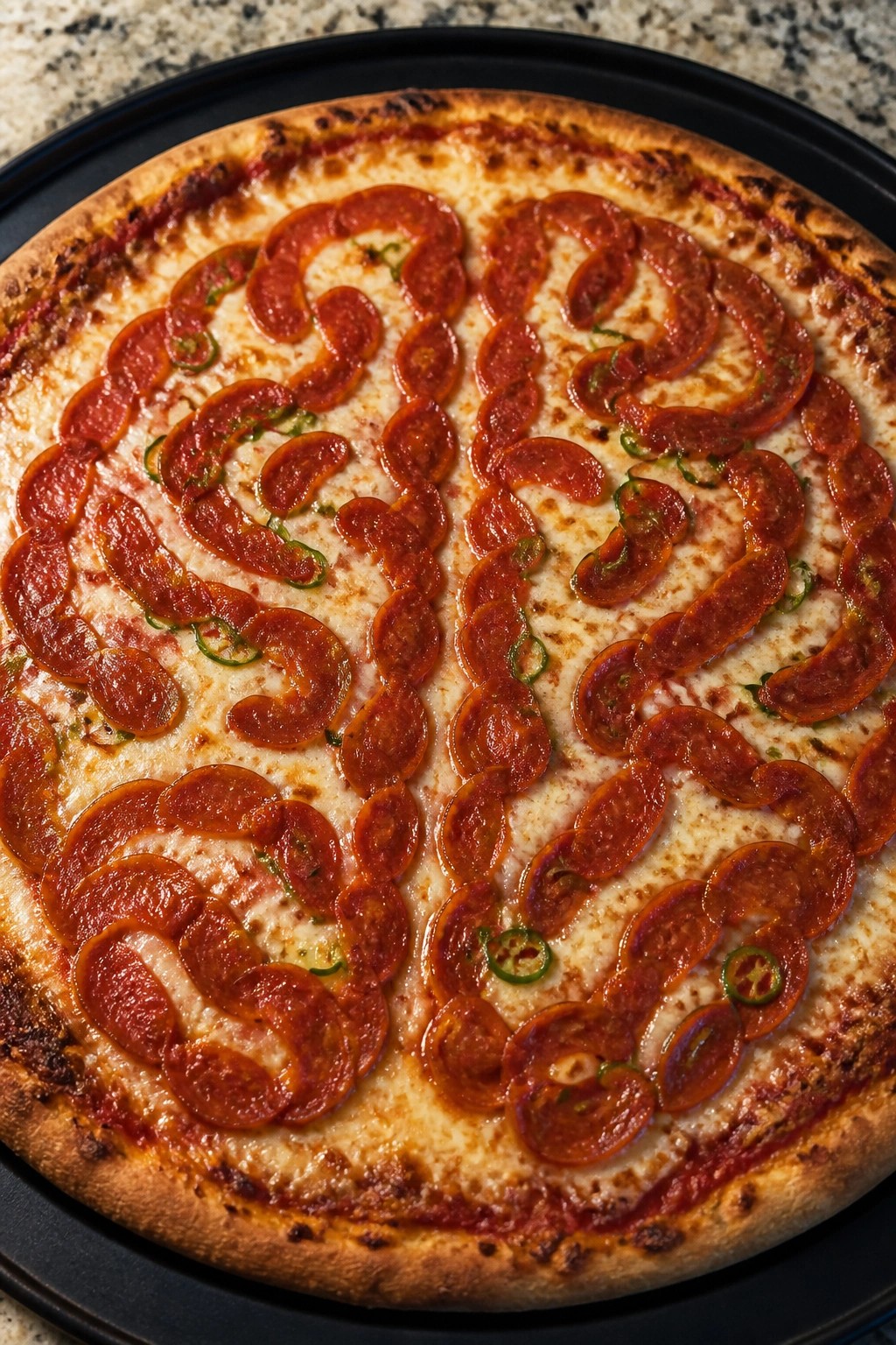 Zombie Brain Spicy Pepperoni and Jalapeño Pizza