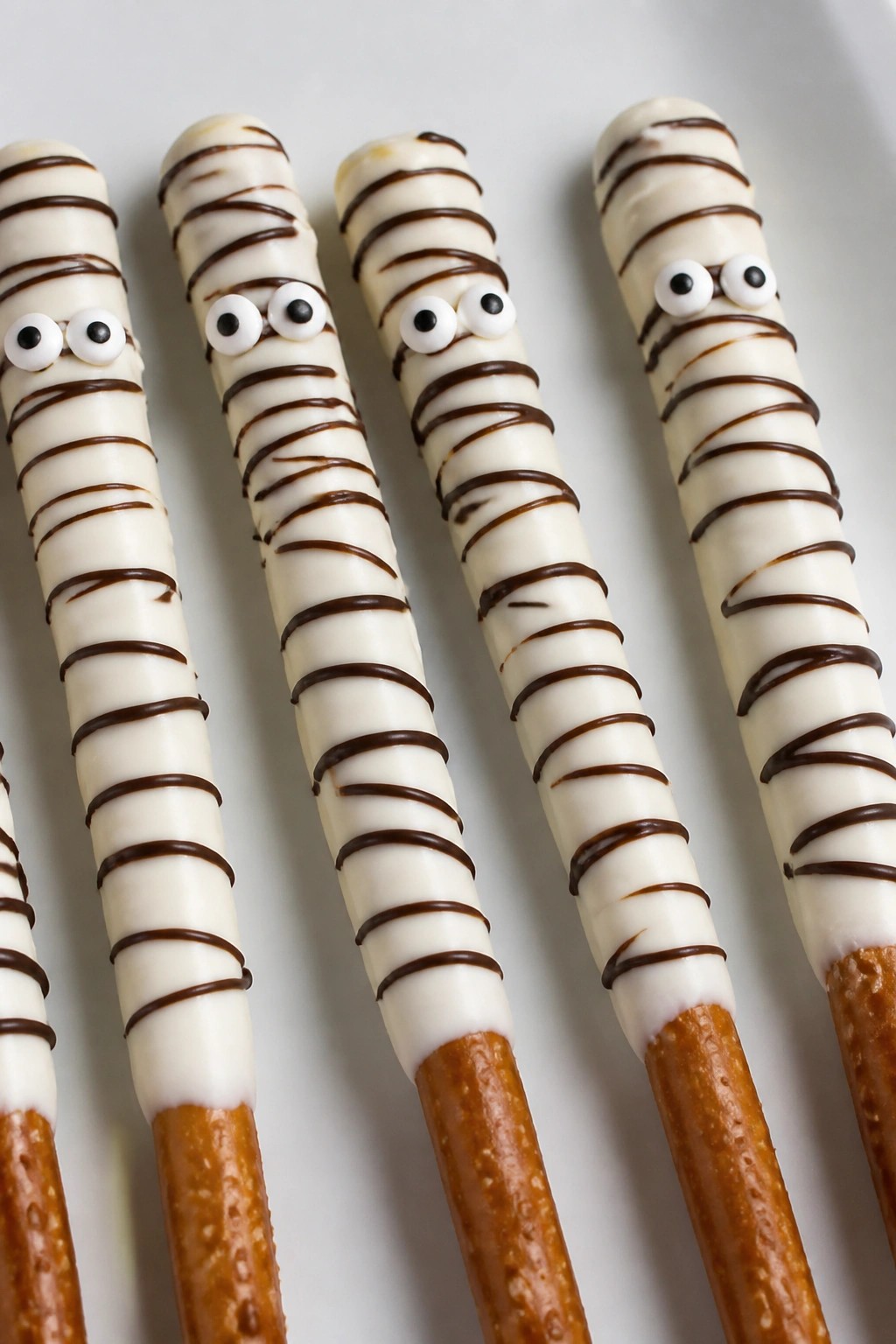 Mummy Pretzel Rods
