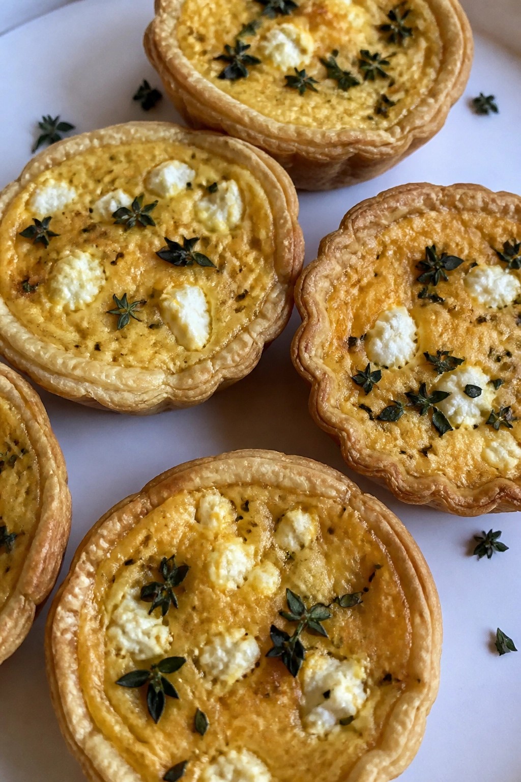 Mini Pumpkin and Goat Cheese Quiches