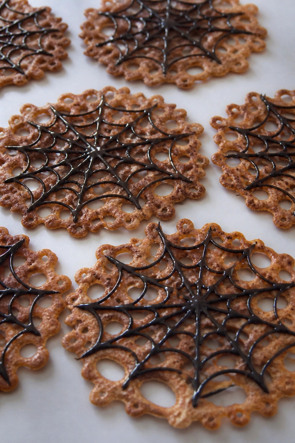 Cinnamon Spiderweb Lace Cookies