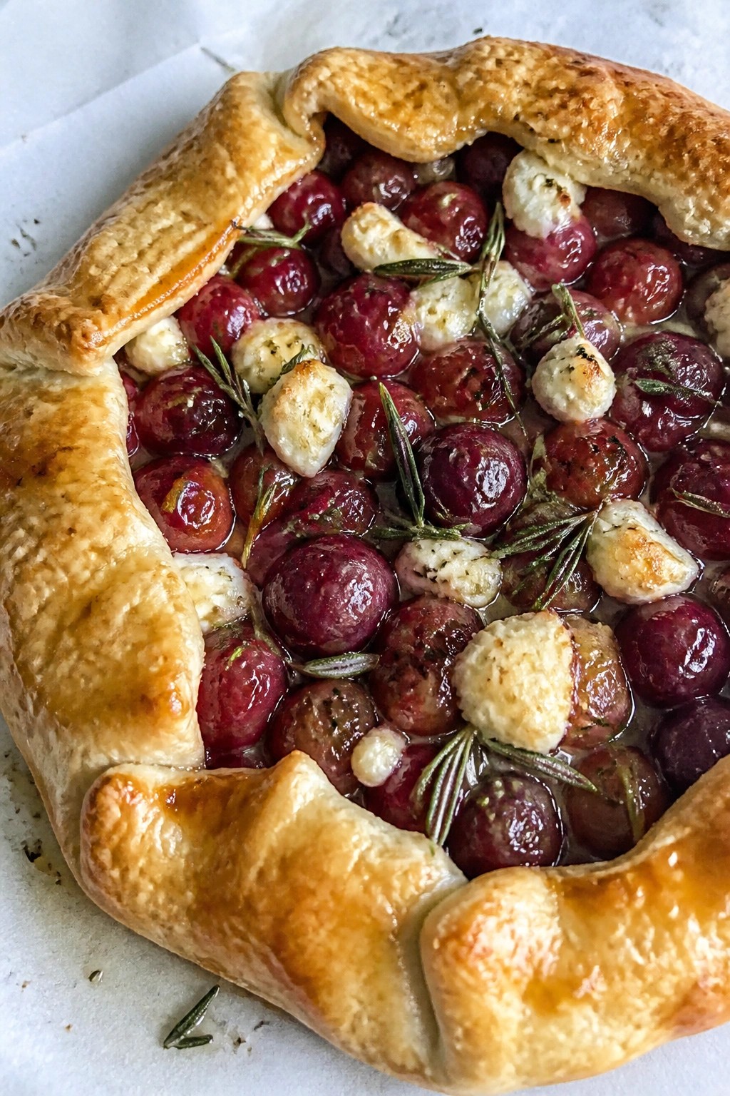 Rosemary Roasted Grape Goat Cheese Galette
