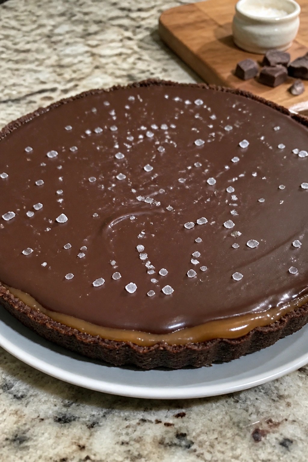 Smoked Salt Caramel Chocolate Tart