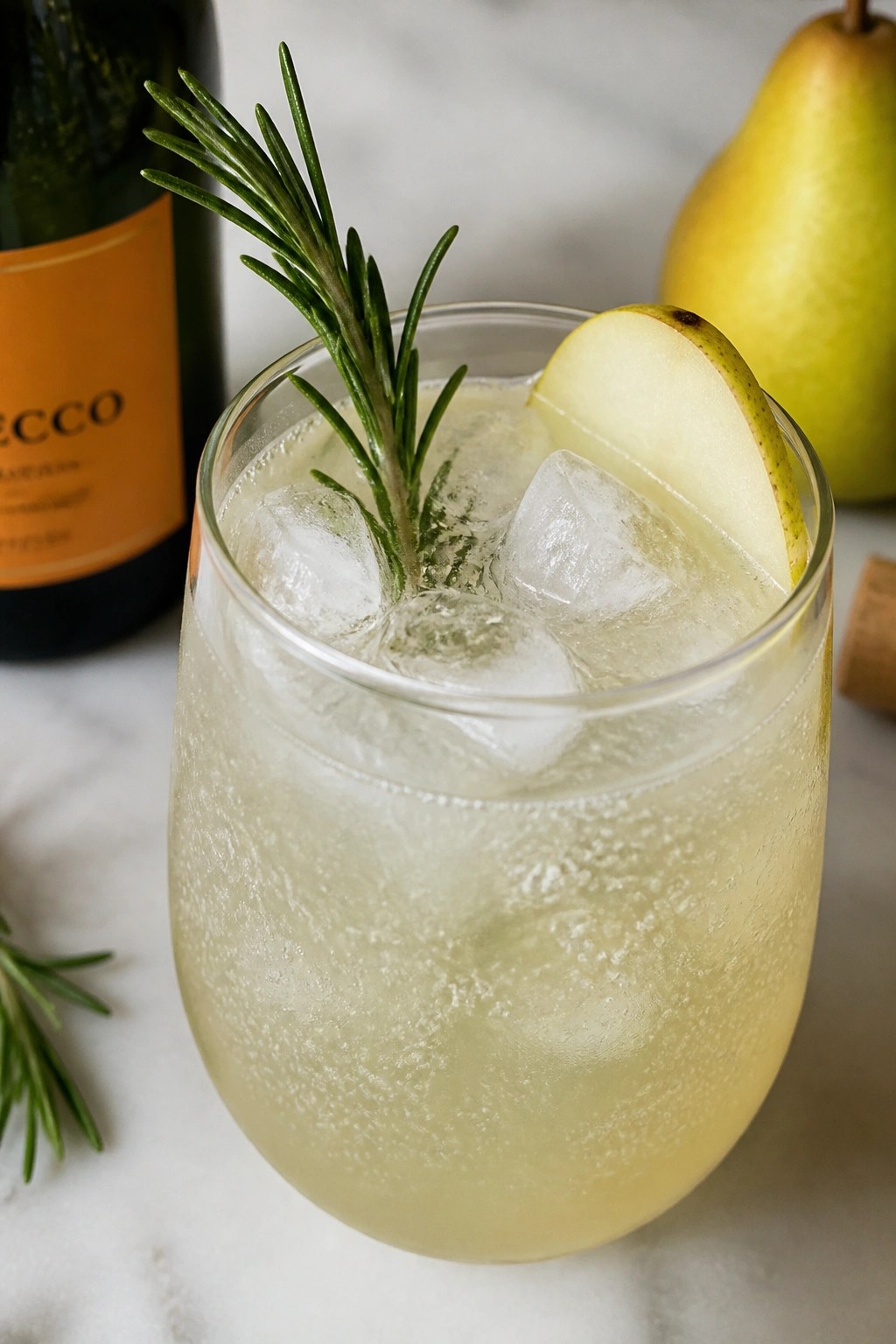 Eerie Pear and Rosemary Sparkler