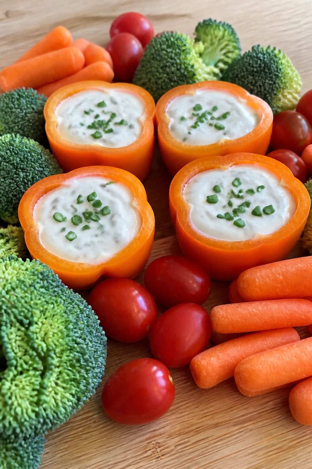 Pumpkin Patch Veggie Cups with Ranch Dip