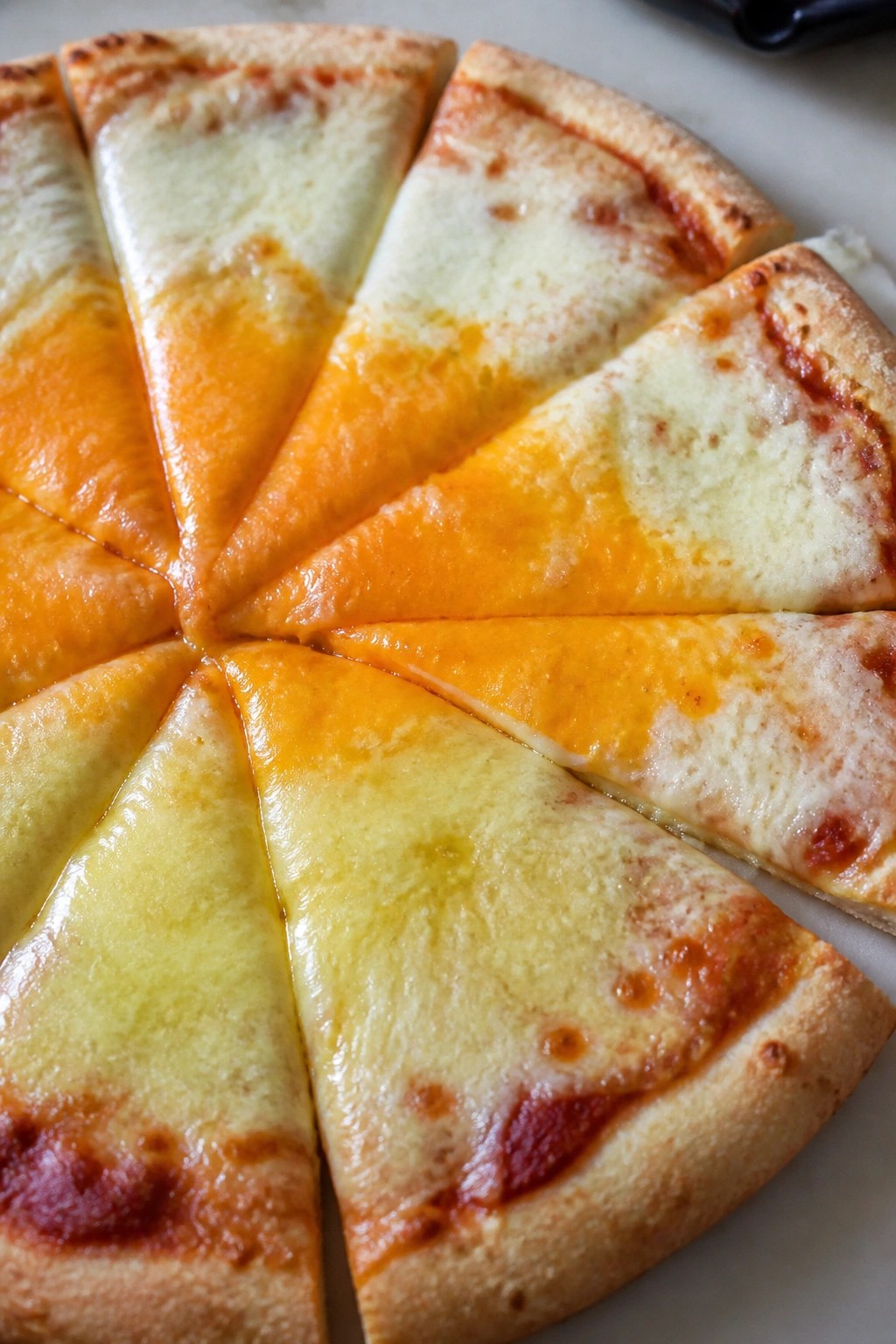 Candy Corn Layered Cheese Pizza