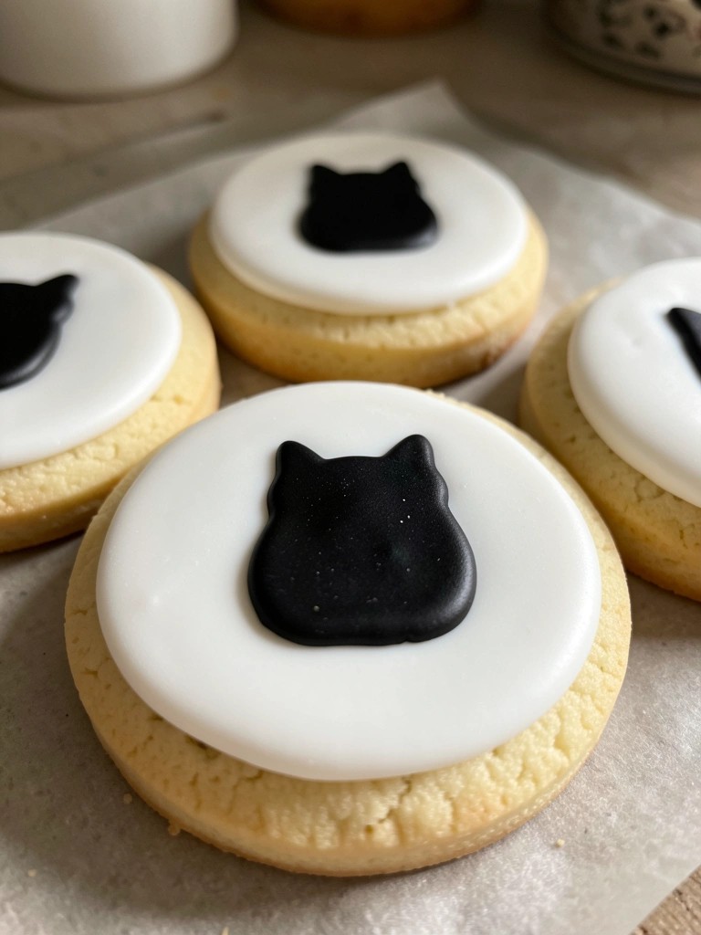 Black Cat Silhouette Sugar Cookies