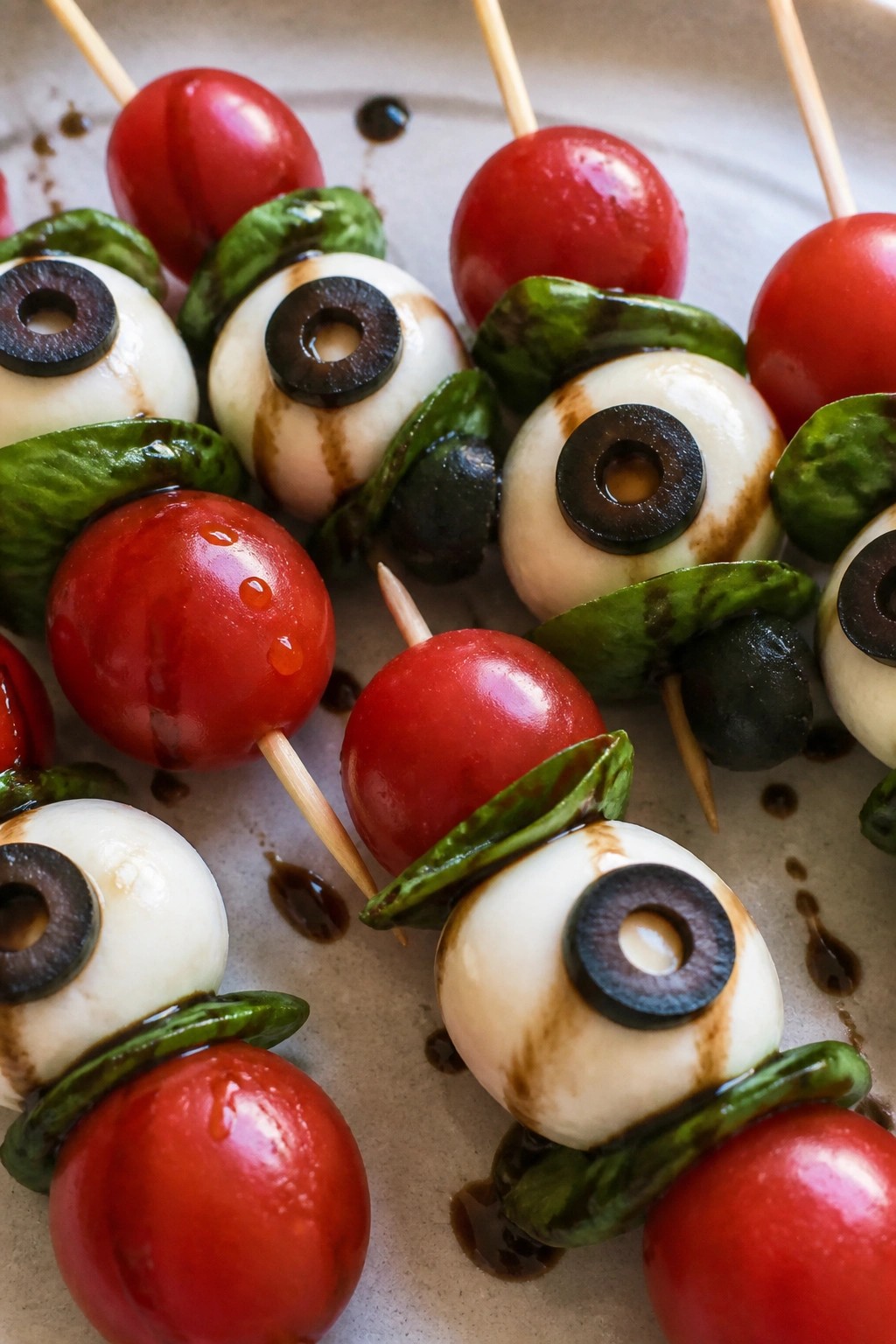 Monster Eyeball Caprese Skewers